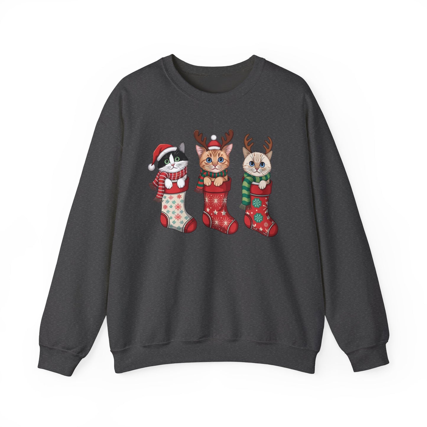 🐱🎄 Kitties in Stockings Sweatshirt – Cozy & Adorable Holiday Cats 🧦✨