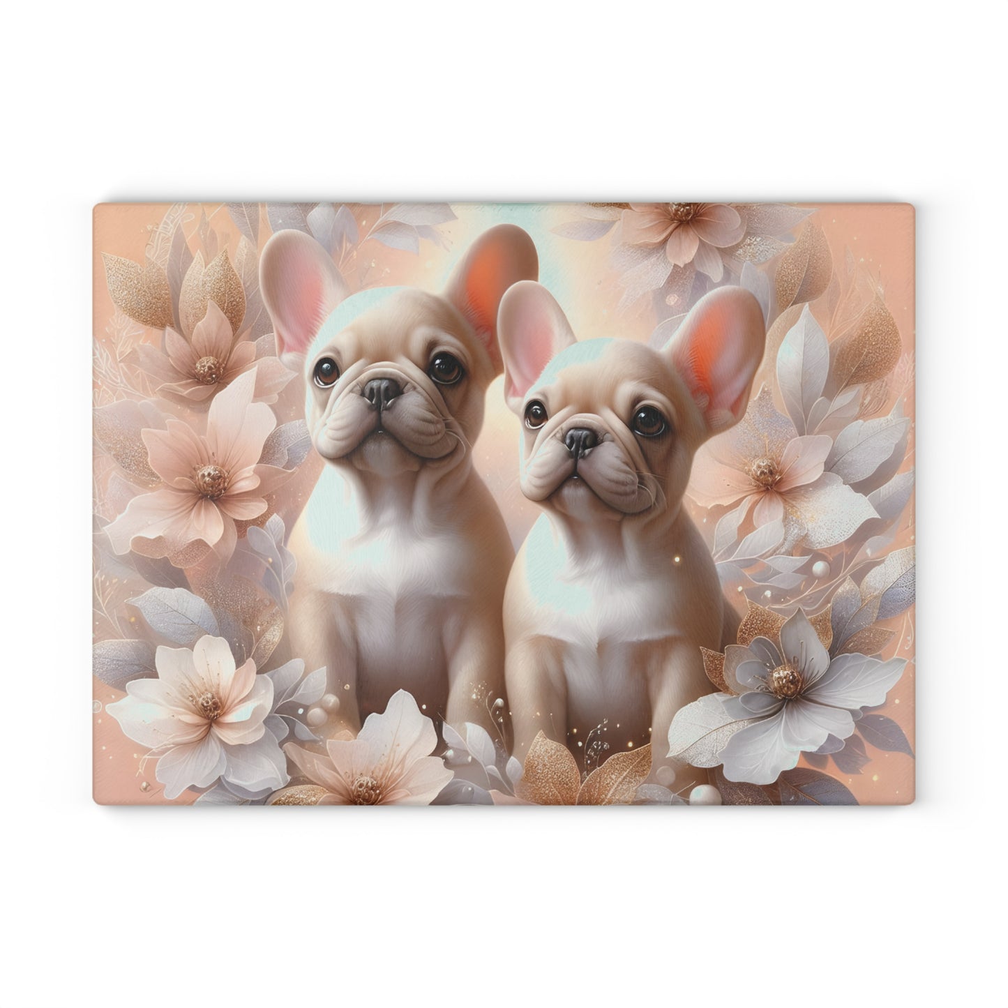 🐾 Elegant French Bulldog Floral Cutting Board – Chic Style for Dog Lovers 🌸