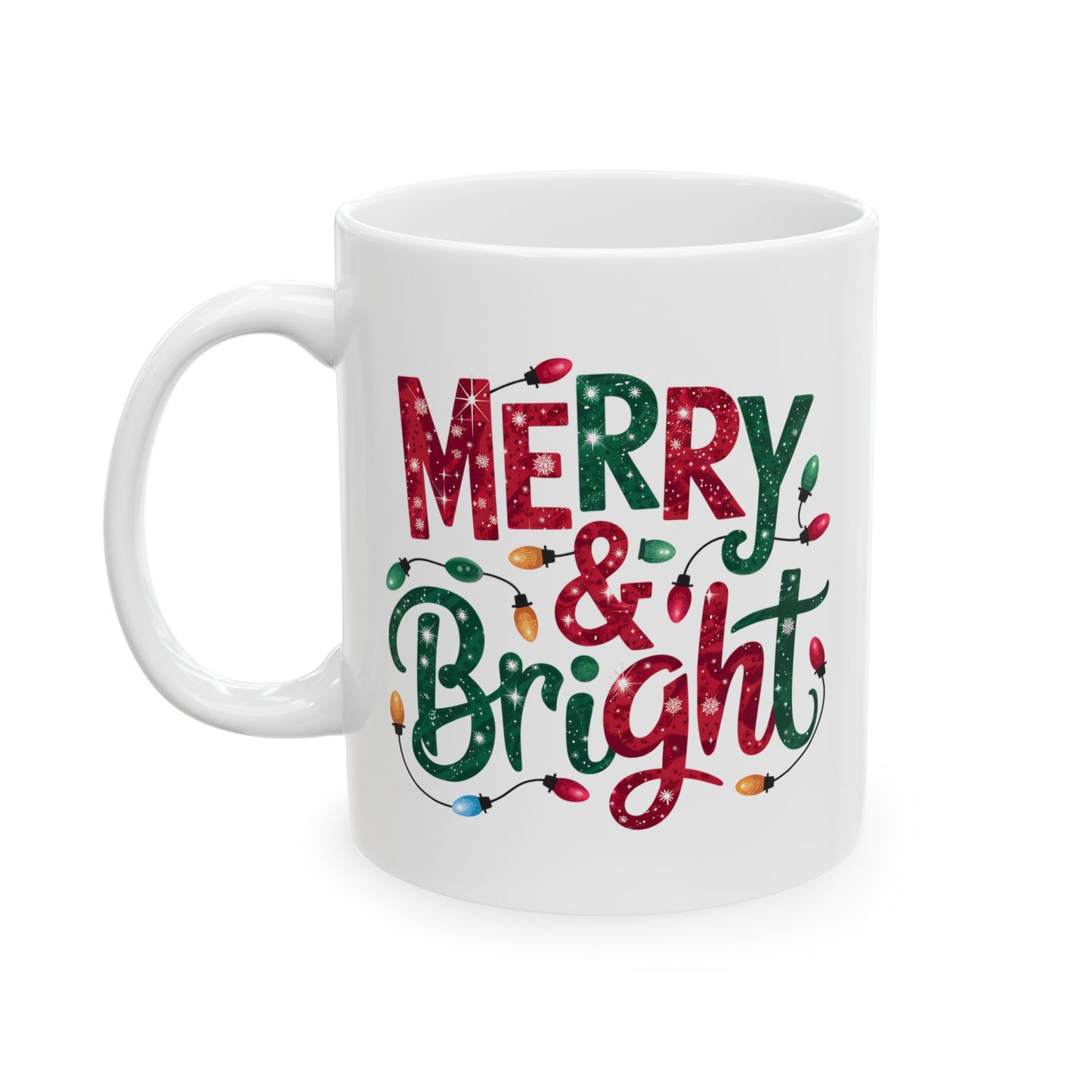🎄 Merry & Bright Christmas Lights Mug – Festive Cheer in Every Sip! ☕