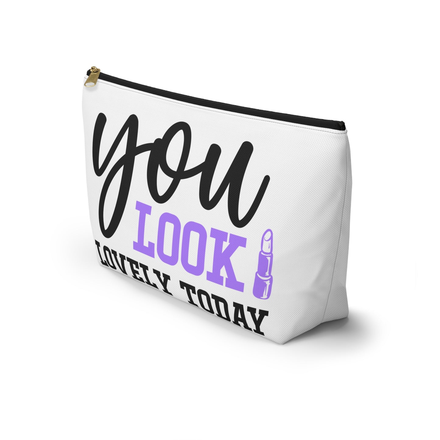 Accessory Pouch – "You Look Lovely Today" Purple Makeup Bag