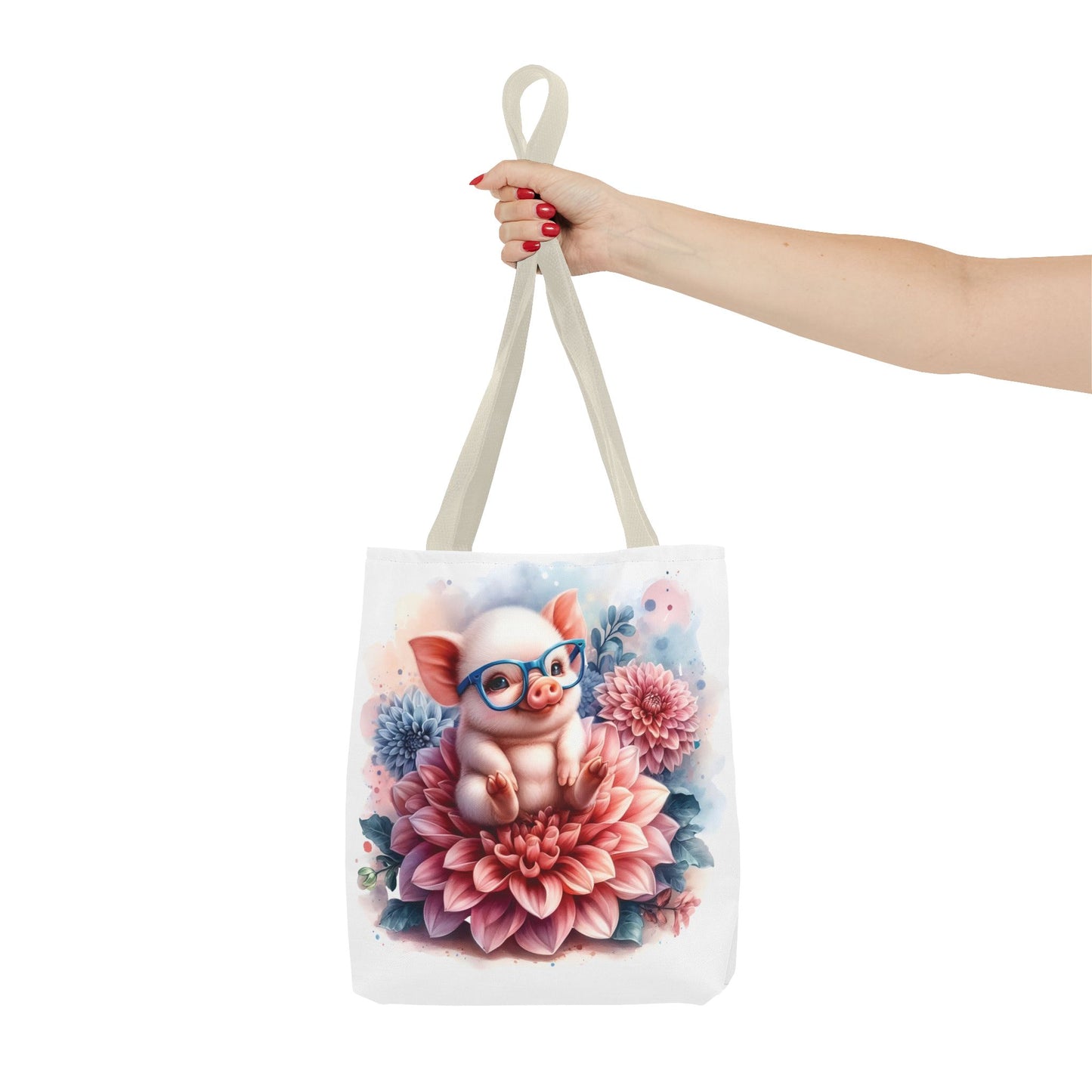 🐷 Floral Piglet Tote Bag – Cute, Whimsical & Practical 🌸