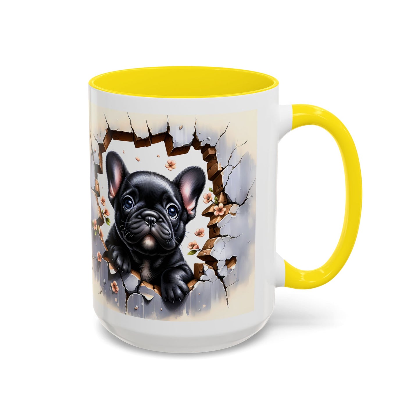 🐾☕ Black French Bulldog Puppy Accent Mug – Cute Breakthrough Pup Design ✨