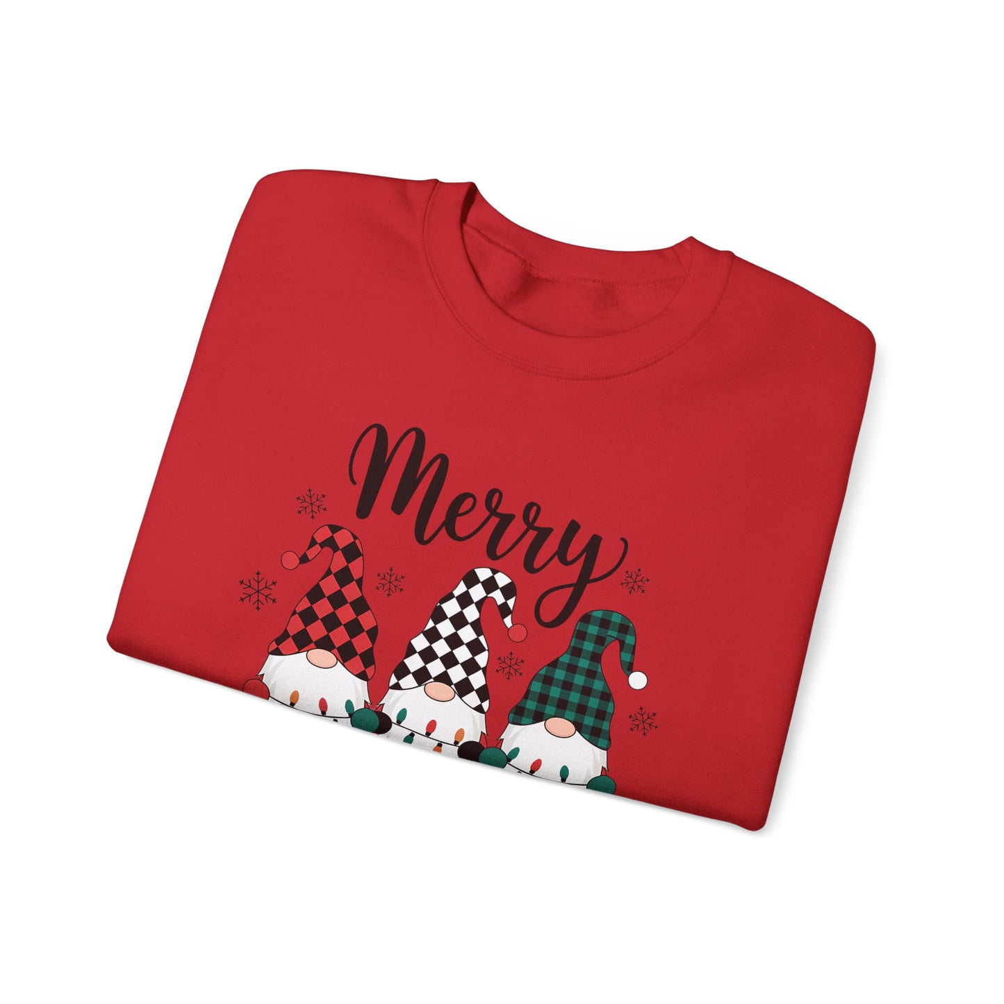 🎅✨ Merry Gnome Lights Sweatshirt – Whimsical Scandinavian Holiday Charm