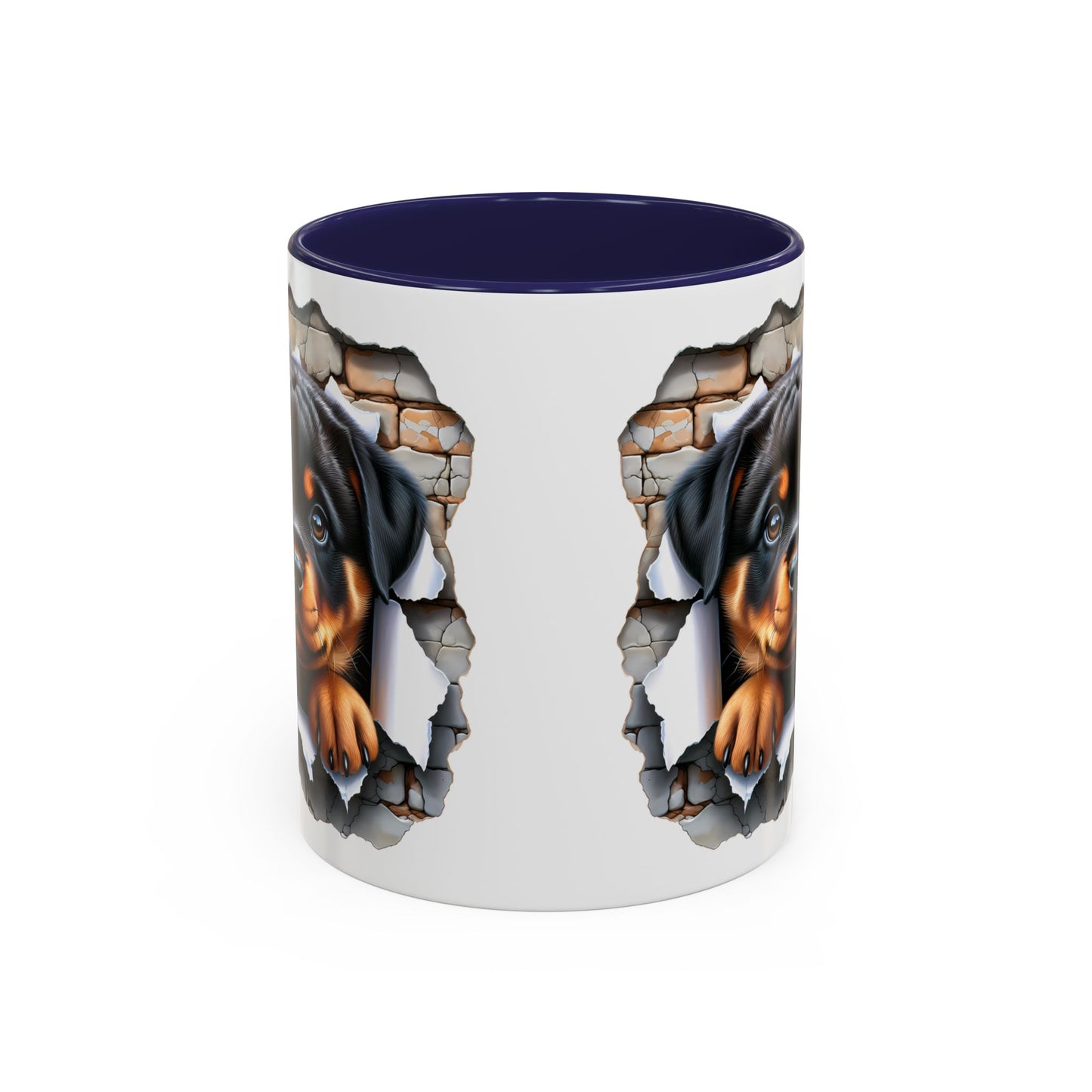 🐾☕ Rottweiler Puppy Accent Mug – Sweet Breakthrough Pup Design ✨