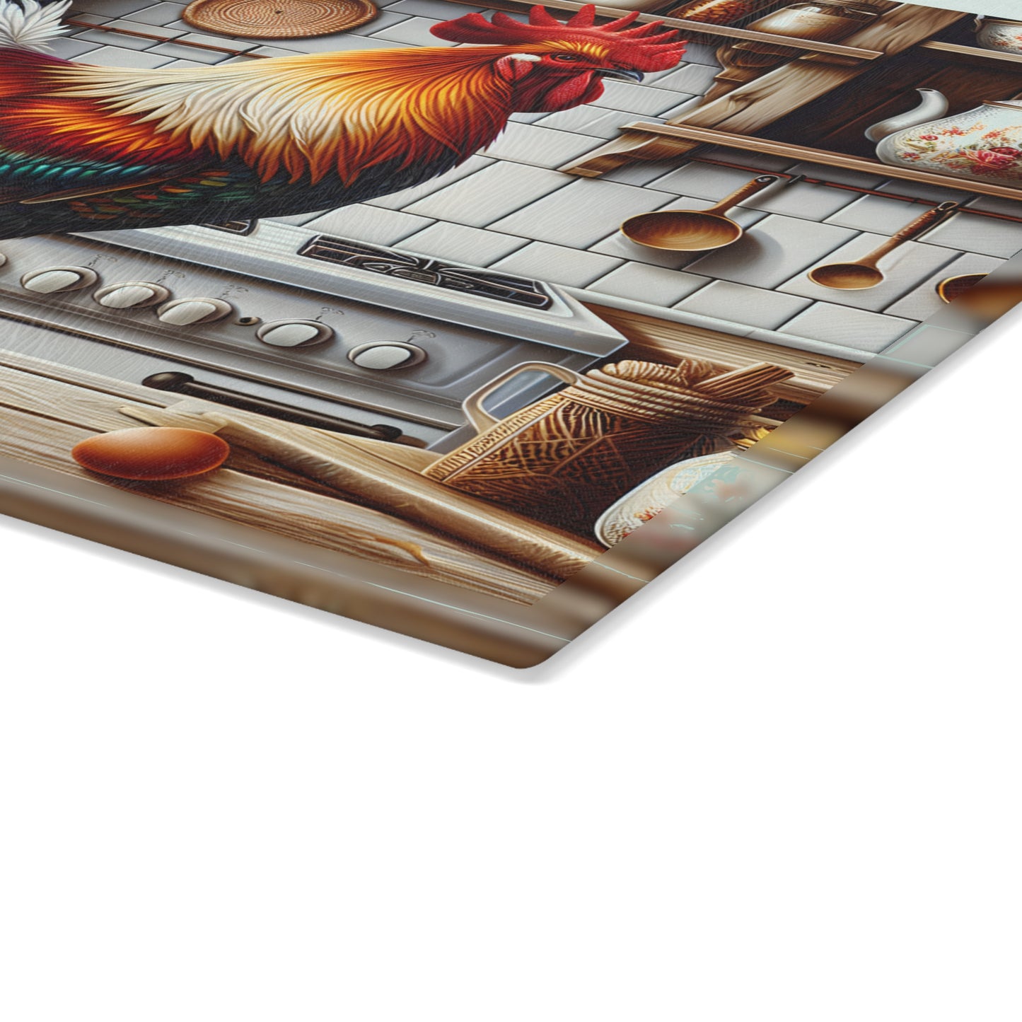 🐓 Rooster Kitchen Cutting Board – Colorful Farmhouse Charm with Country Flair