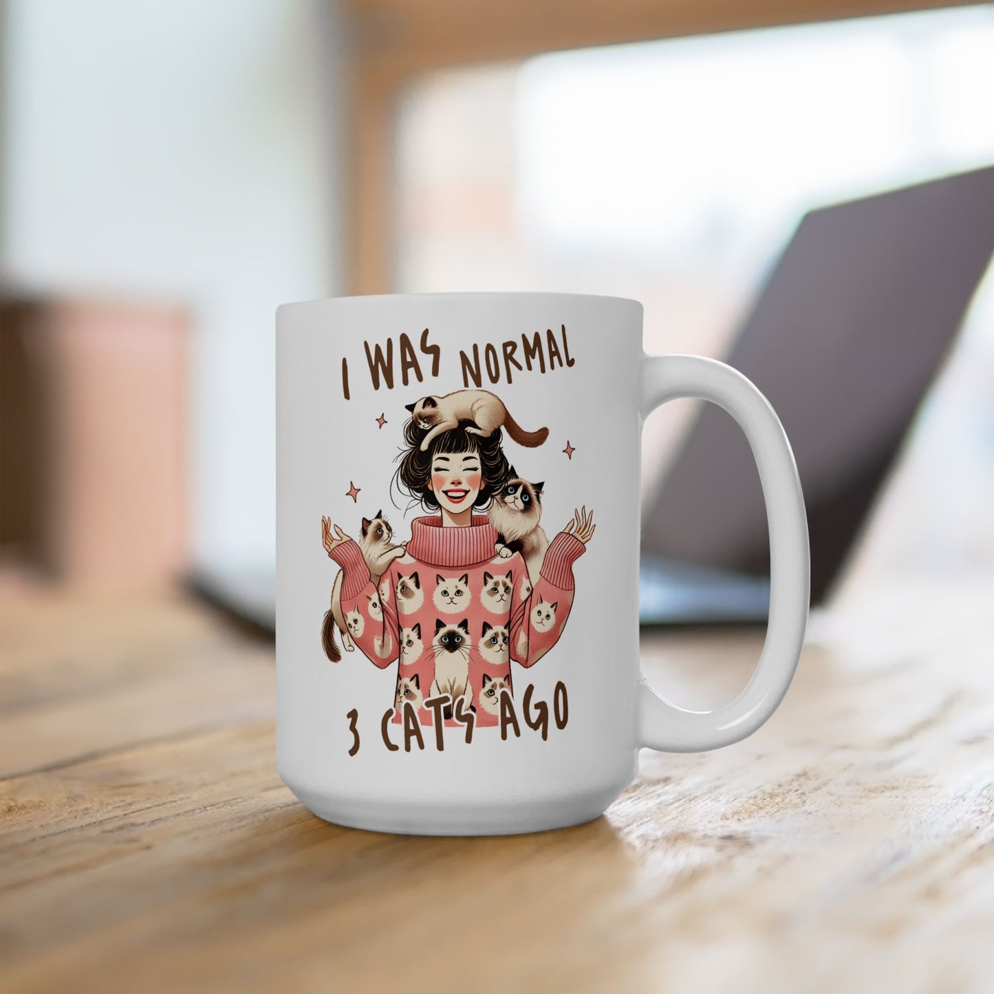 🐱 I Was Normal 3 Cats Ago Mug – Purrfectly Crazy Cat Lady Vibes ☕