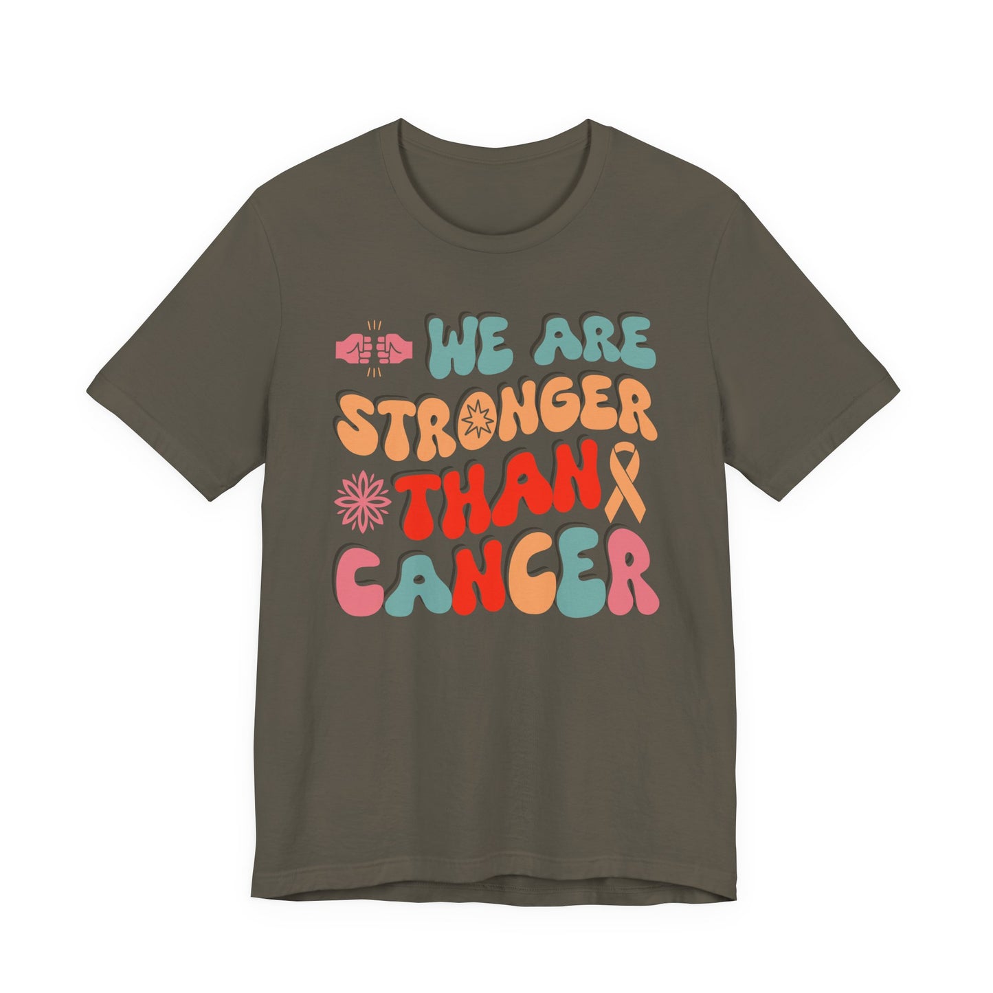💪 We Are Stronger Than Cancer T-Shirt – Bold Awareness & Support Graphic Tee 🎗️