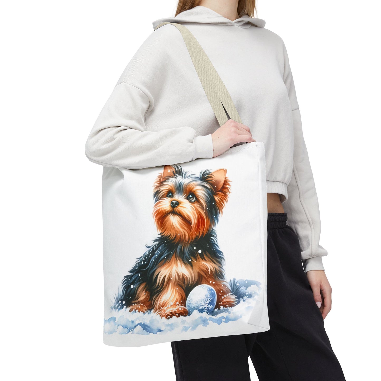 ❄️ Yorkie in Snow Tote Bag – Winter Cuteness with a Side of Sass 🐾👜