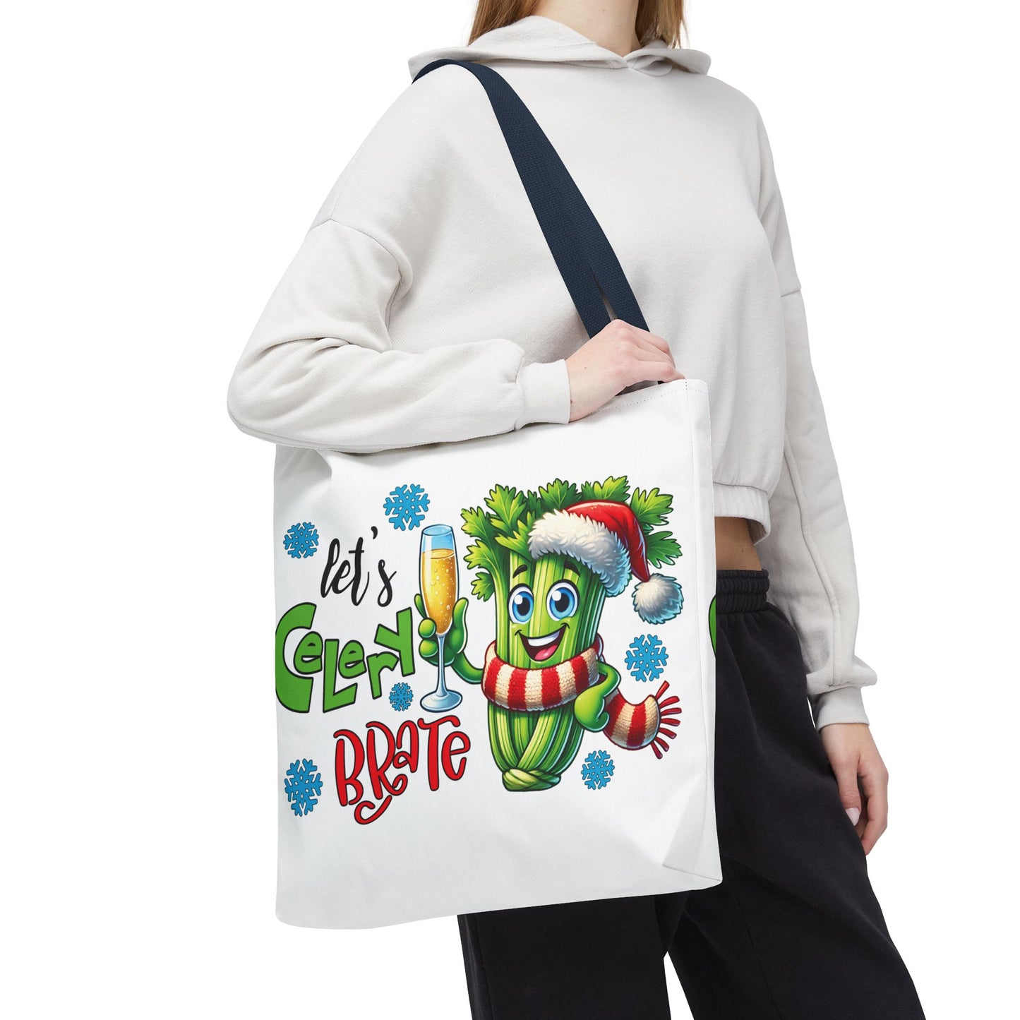 🥂 Let’s Celery-brate Christmas Tote Bag – Fun, Festive & Eco-Friendly 🎄