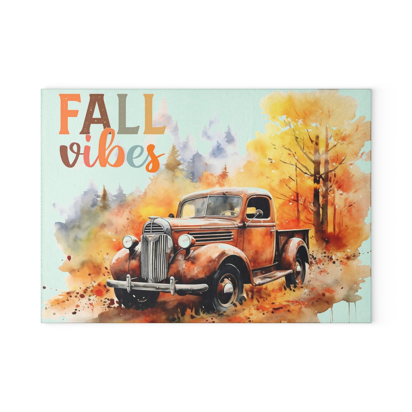 🍁 Fall Vibes Vintage Truck Cutting Board – Cozy Autumn Charm for Your Kitchen