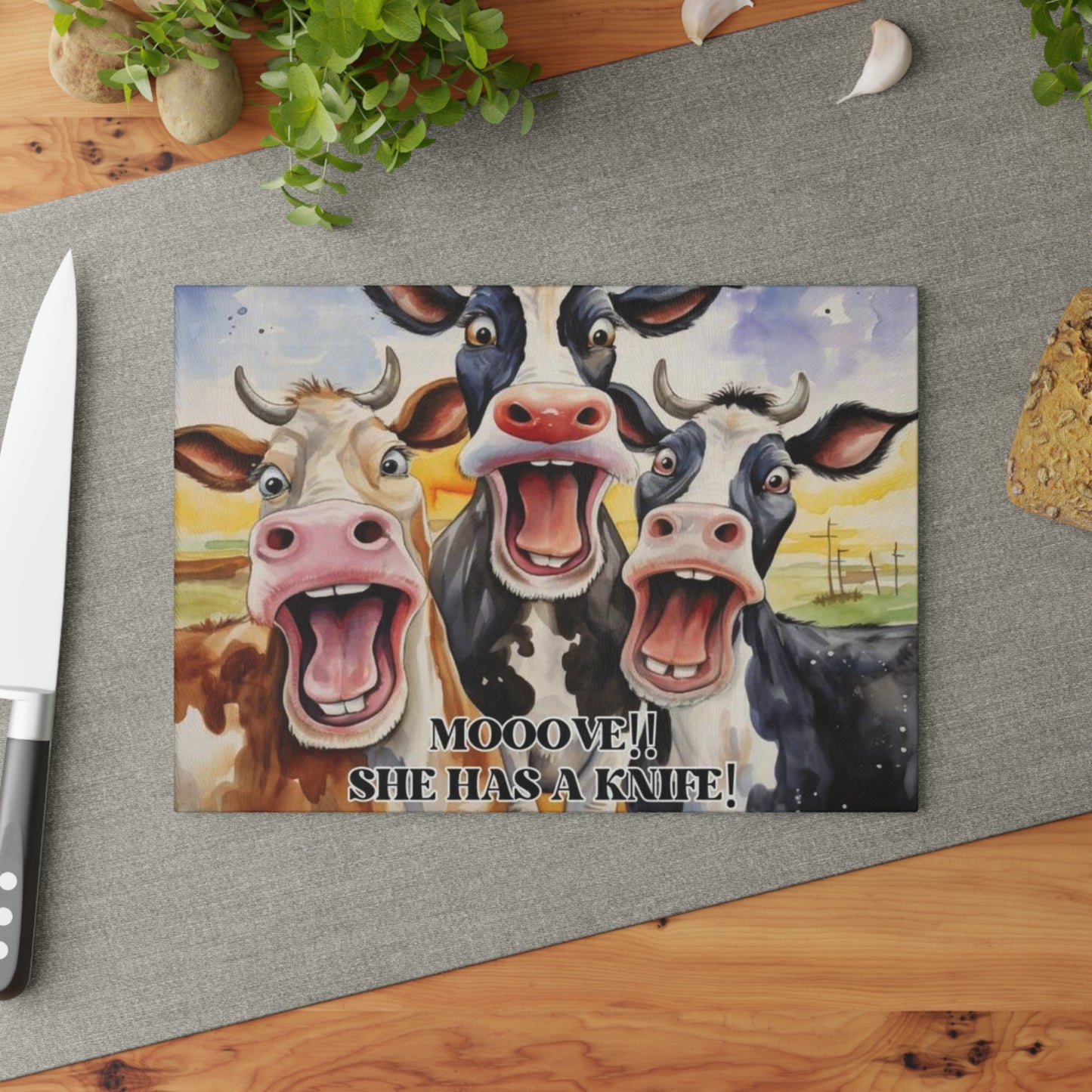 Funny Cow Cutting Board, Gift for Moms, Kitchen Decor, Funny Cows, Humorous Gift for Mothers, Cow Gifts, Charcuterie Board, cow lover gifts
