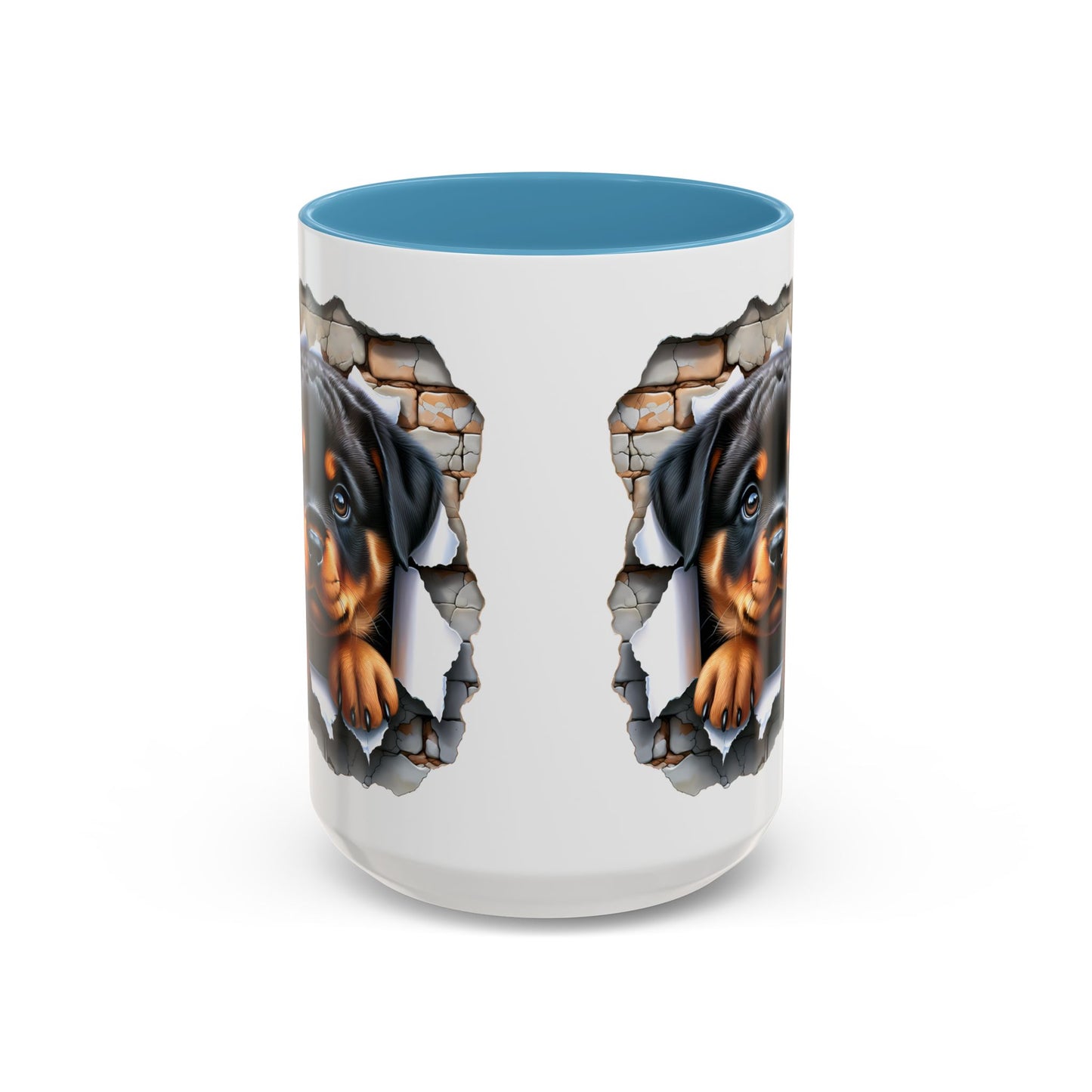 🐾☕ Rottweiler Puppy Accent Mug – Sweet Breakthrough Pup Design ✨