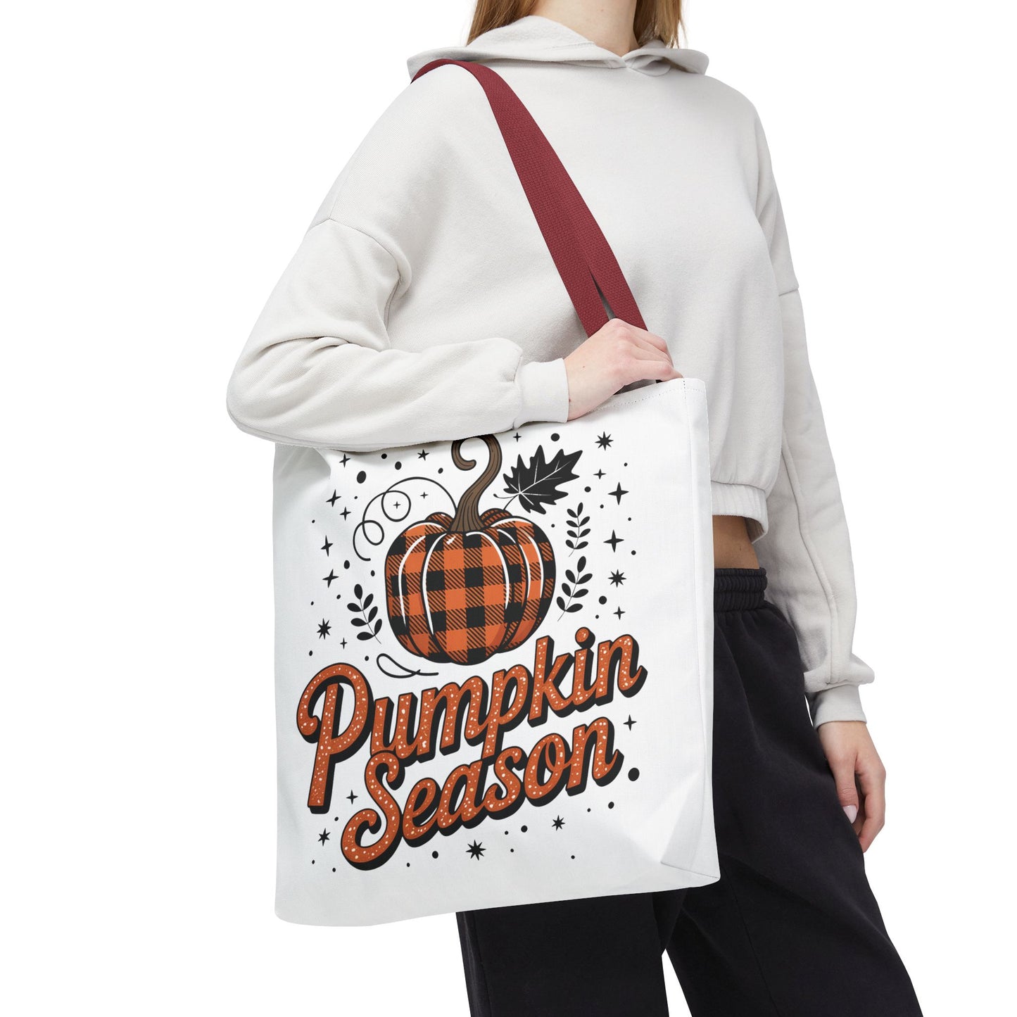 🎃 Pumpkin Season Tote Bag – Fall Buffalo Plaid Style for Autumn Lovers 🍂