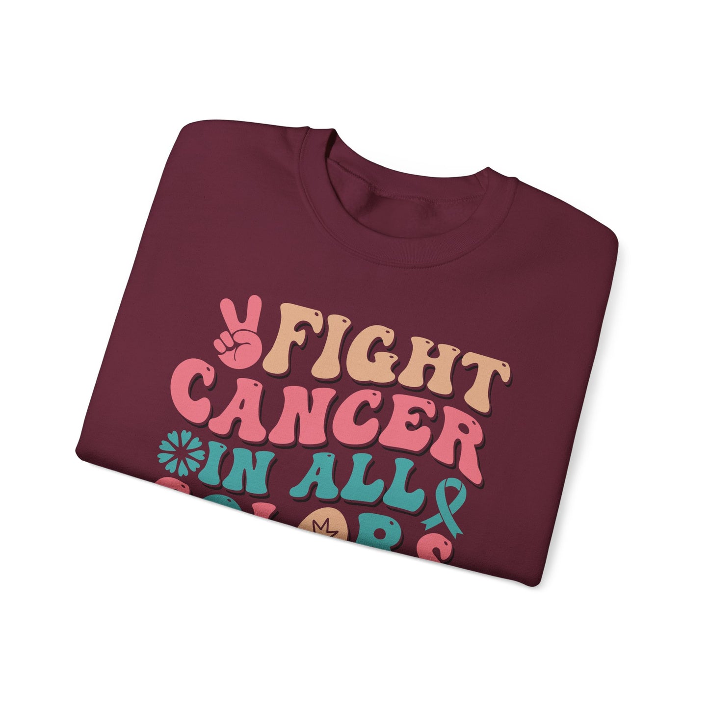 🌈✌️ Fight Cancer in All Colors Sweatshirt – Multi-Awareness Support Crewneck