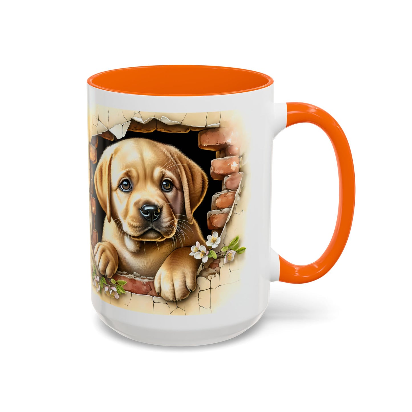 🐶☕ Labrador Puppy Peek Accent Mug – Sweet Yellow Lab Lover Gift ✨💛
