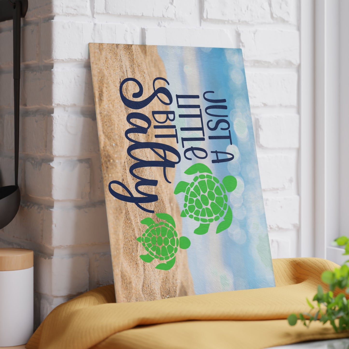 Just a Little Bit Salty Glass Cutting Board – Sea Turtle Beach Design