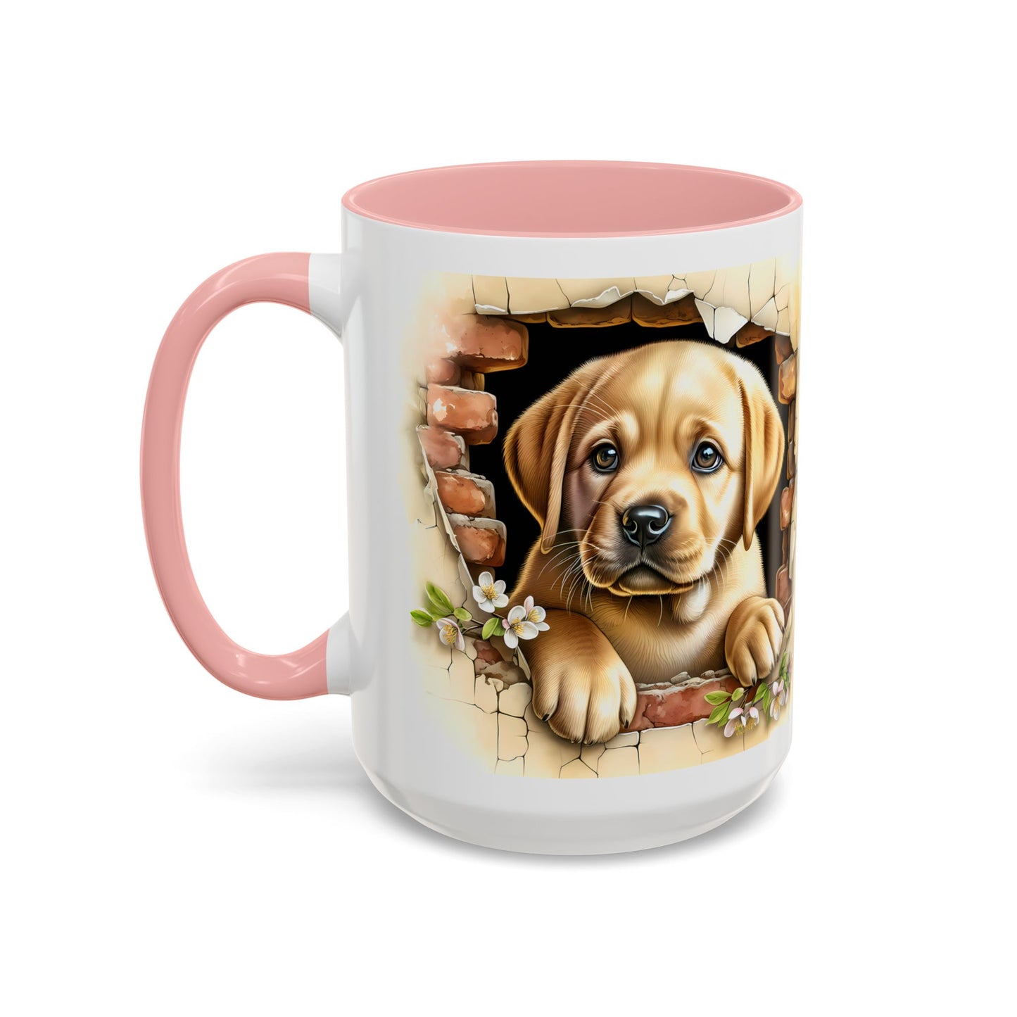 🐶☕ Labrador Puppy Peek Accent Mug – Sweet Yellow Lab Lover Gift ✨💛