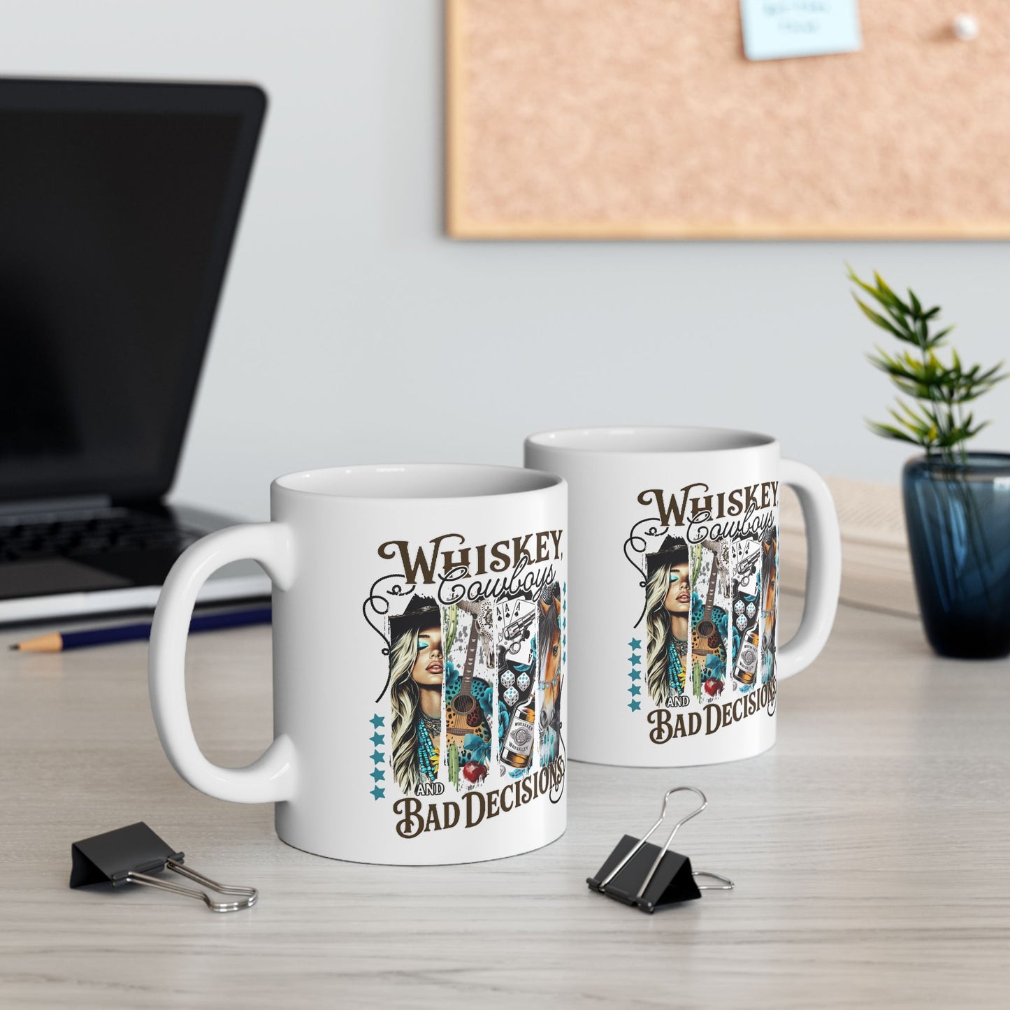 🥃 Whiskey, Cowboys, and Bad Decisions Mug – Perfect for the Wild at Heart! 🤠