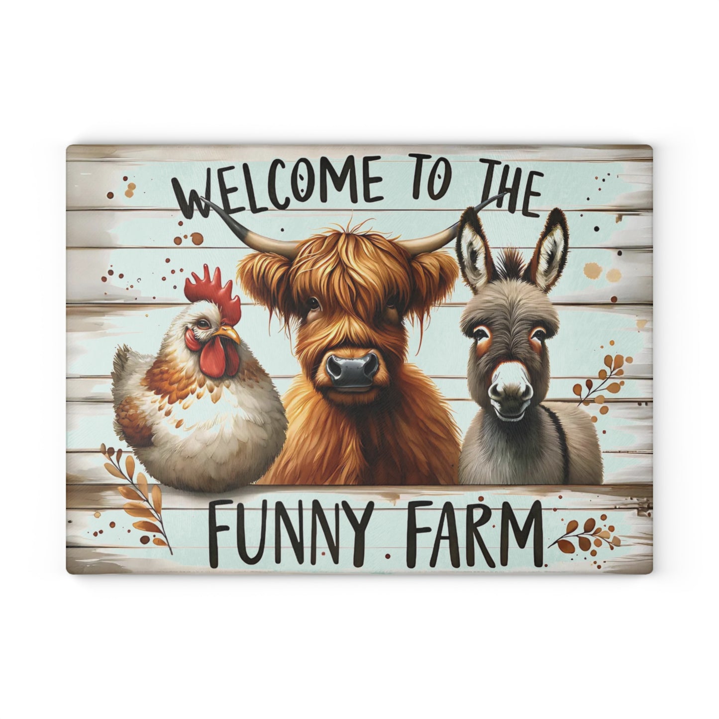 Funny Farm Animal Cutting Board – Rustic Farmhouse Humor for Your Kitchen