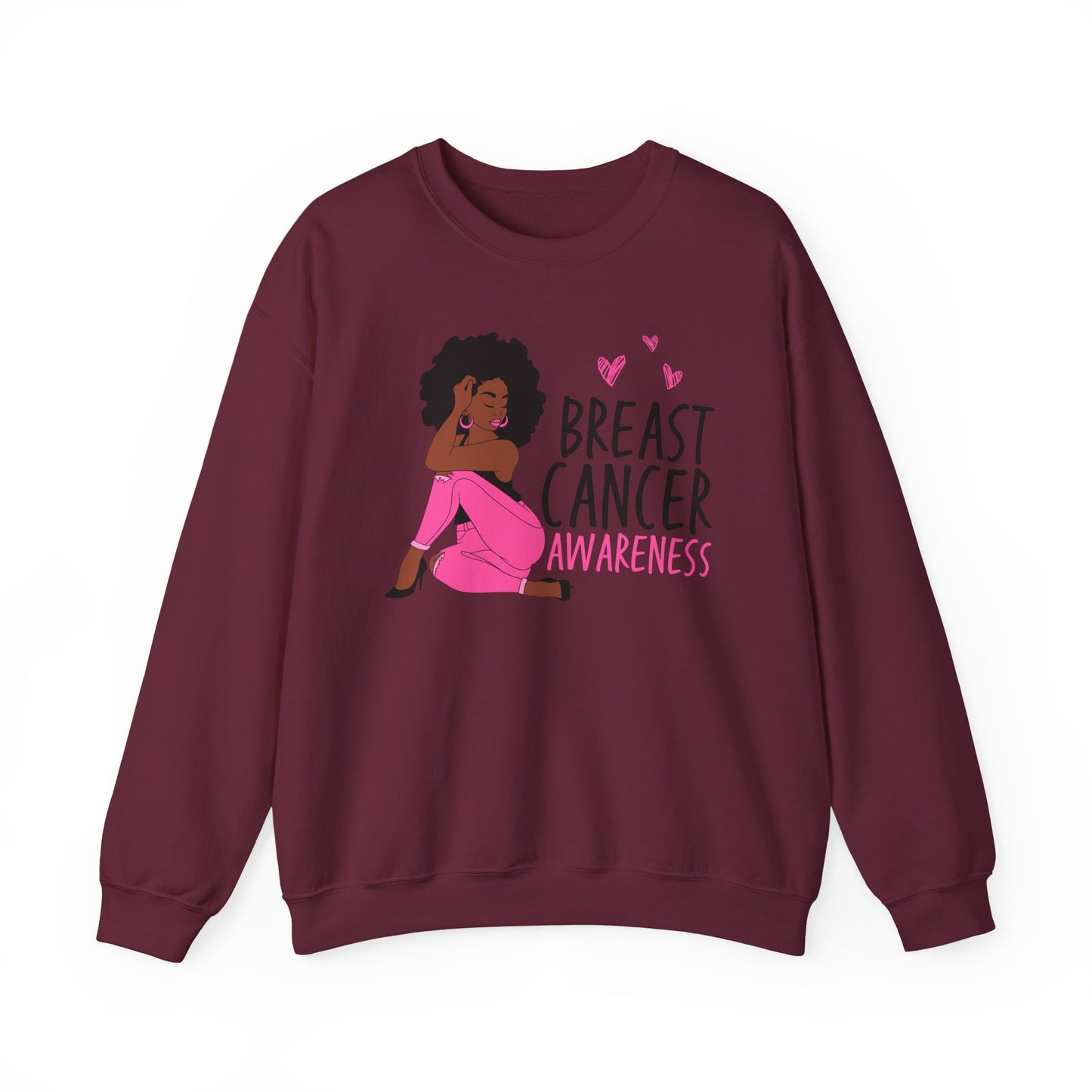 💕✨ Pink Awareness Woman Sweatshirt – Elegant Breast Cancer Support Crewneck