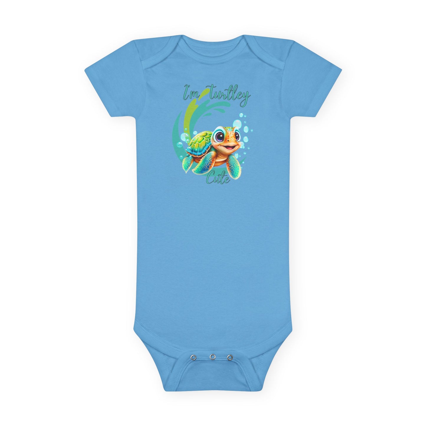 🐢💦 I’m Turtley Cute Baby Onesie – Adorable Sea Turtle Outfit for Babies 🌊👶
