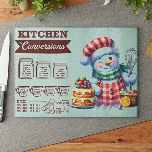 Tabla de cortar con diseño de muñeco de nieve para la cocina: un encanto festivo y escarchado para los reposteros navideños