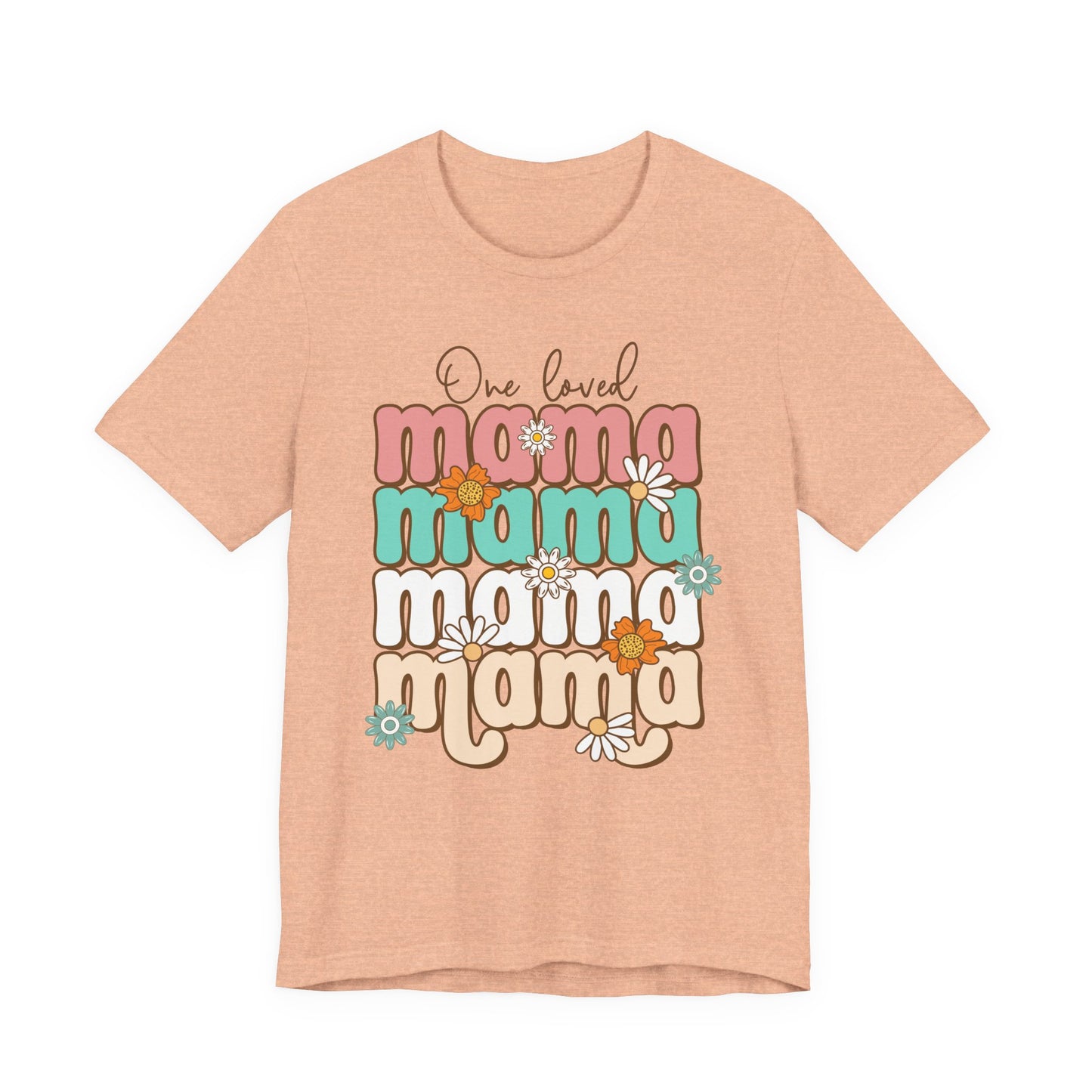 👕 Mama, Mama, Mama, Mama Boho-Style T-Shirt – Joyful Chaos of Motherhood 🌿