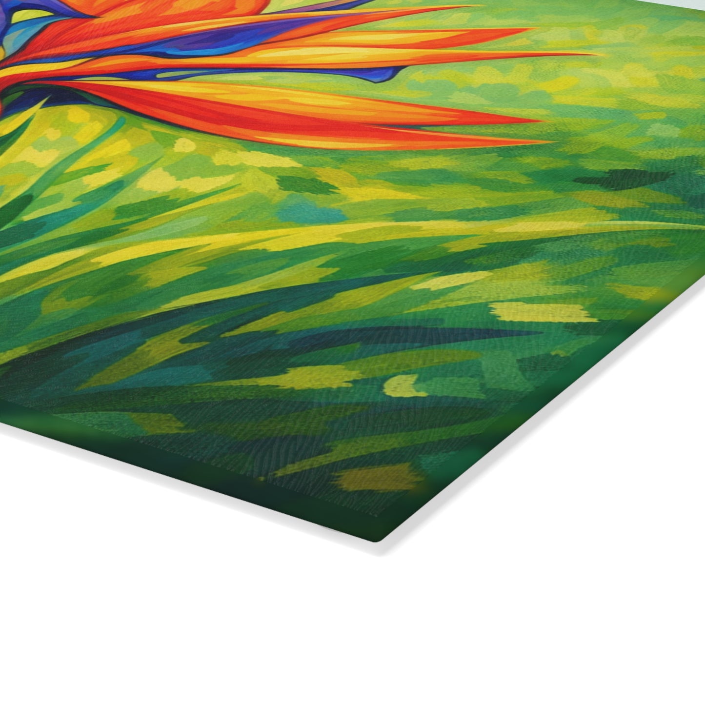 Bird of Paradise Flower Glass Cutting Board – Tropical Floral Kitchen Decor