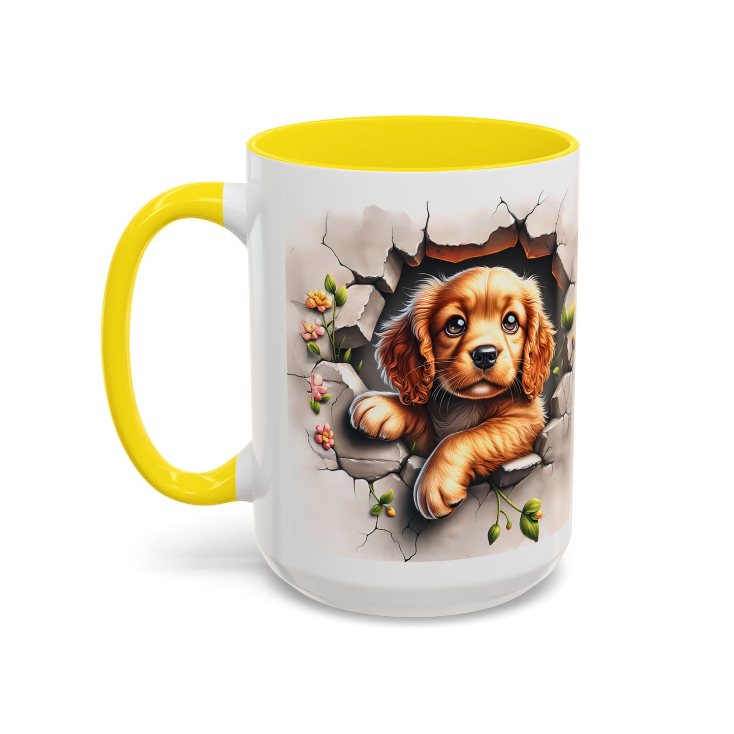 🐾 Cocker Spaniel Puppy Accent Mug – Sweet Fluffy Pup Coffee Cup ☕🤎