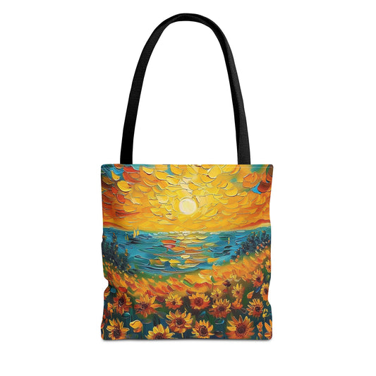 🌻 Girasoles al Atardecer – Bolso Tote Vibrante y Artístico 🌅