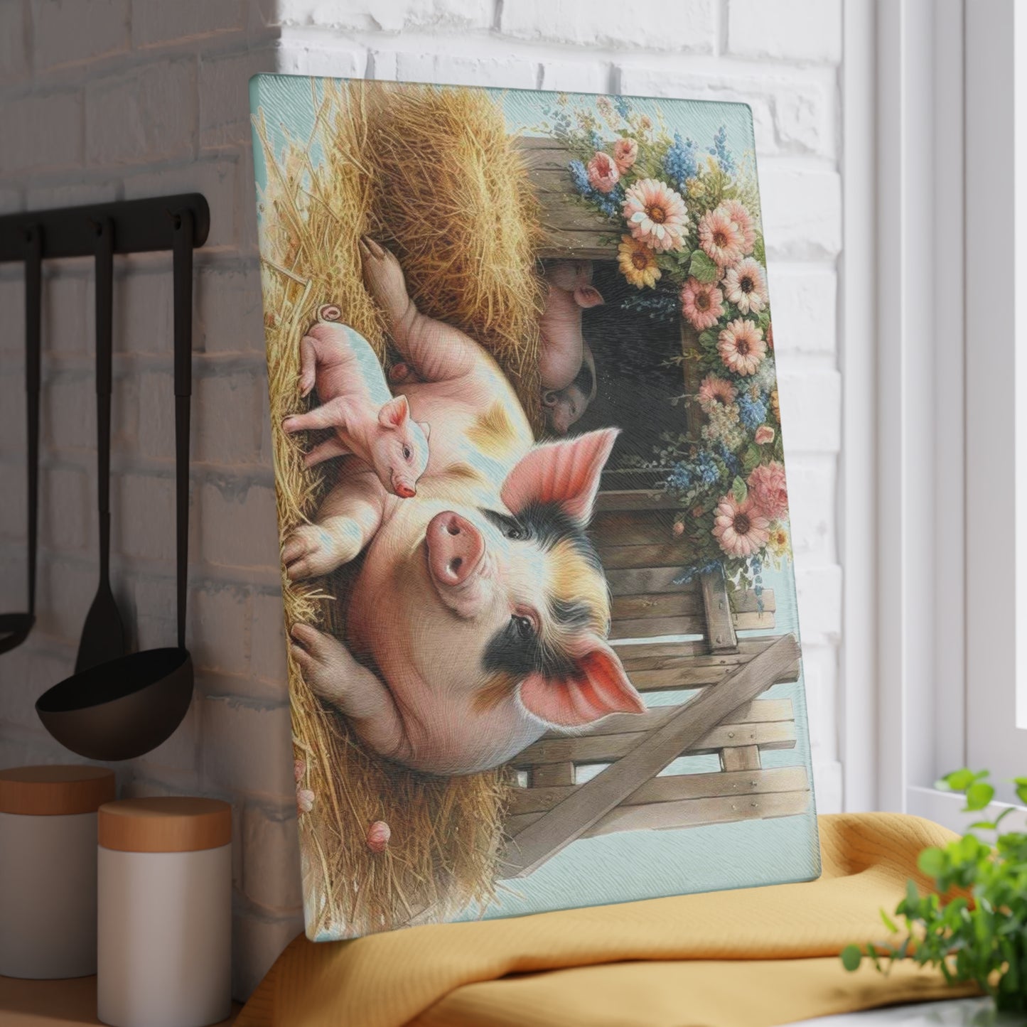 Tabla de cortar de cerdo, amantes de los animales, decoración de granja, accesorios de cocina, regalo único, tabla de charcutería, tabla de cortar personalizada, cocinas de cerdo