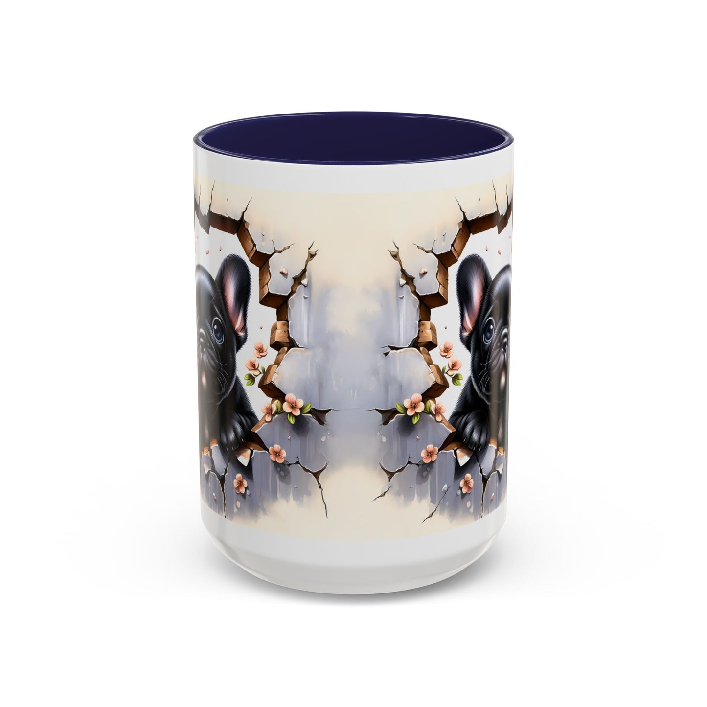 🐾☕ Black French Bulldog Puppy Accent Mug – Cute Breakthrough Pup Design ✨