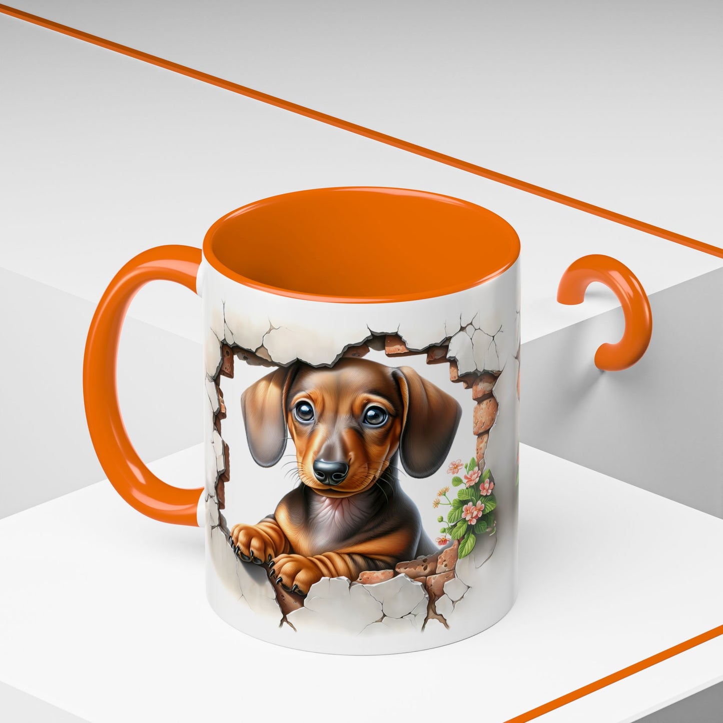 🐾🌭 Dachshund Puppy Accent Mug – Adorable Doxie Coffee Cup ☕❤️