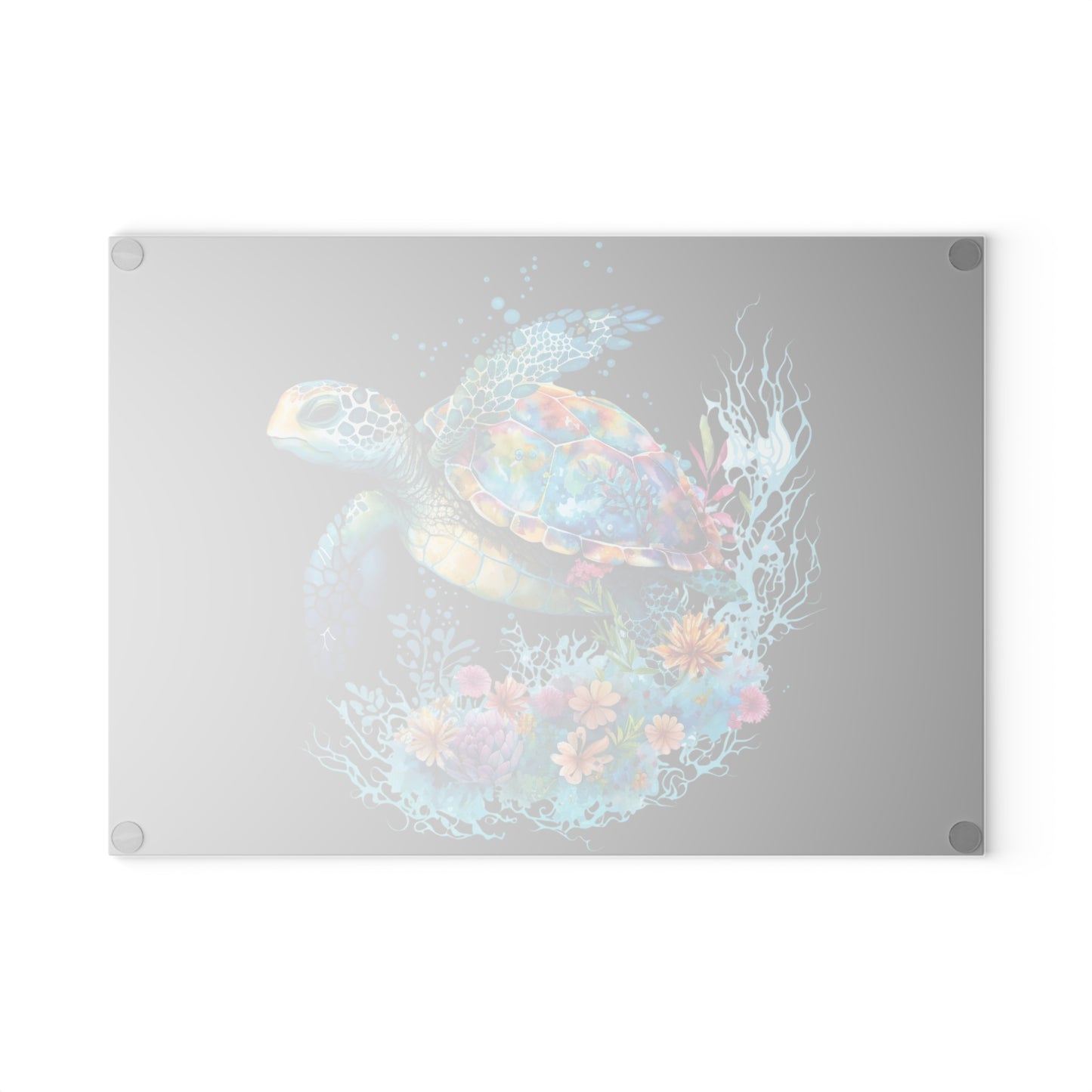 Sea Turtle Glass Cutting Board | Coastal Ocean Vibes Kitchen Decor