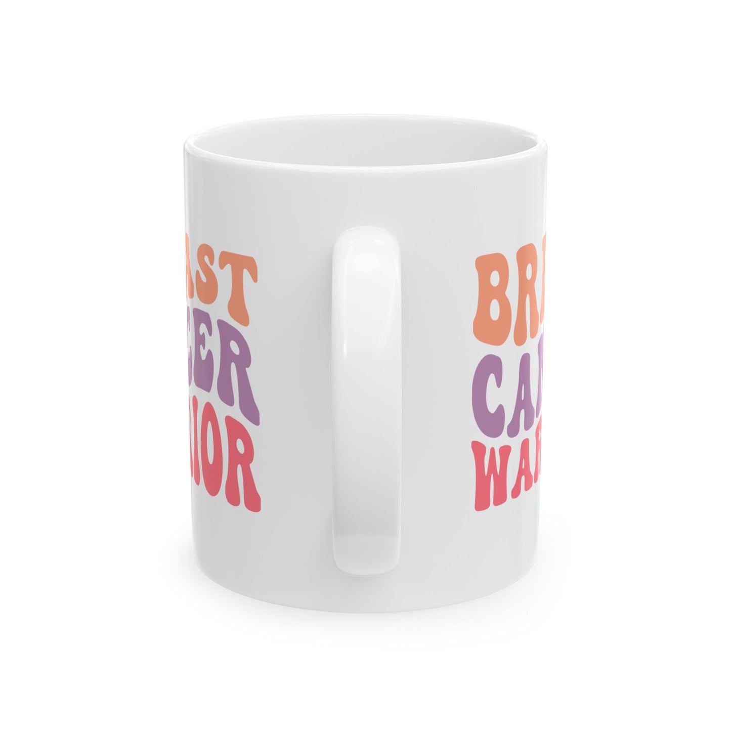 🎀 Breast Cancer Warrior Mug – Retro Strength & Bold Courage 💪