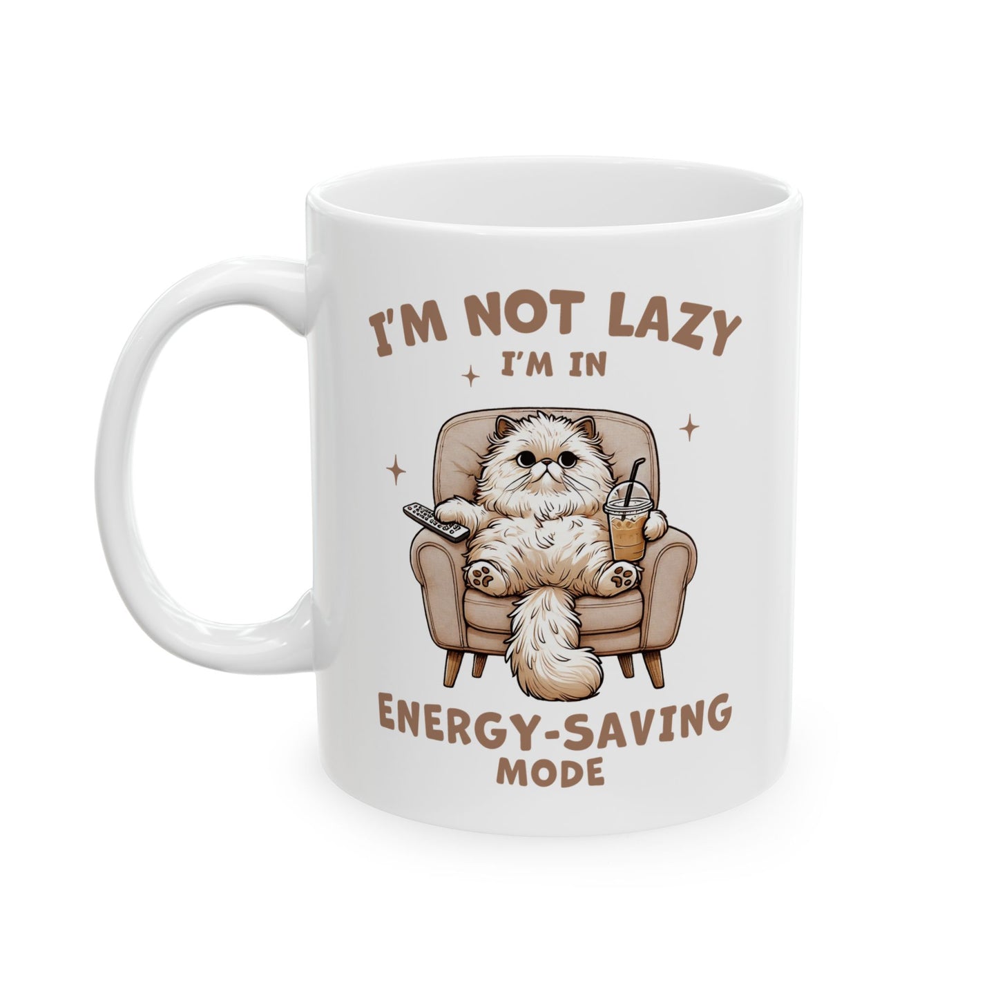 🐾 No soy perezoso, estoy en modo ahorro de energía – Divertida taza de café de gato para amantes de los gatos 😸
