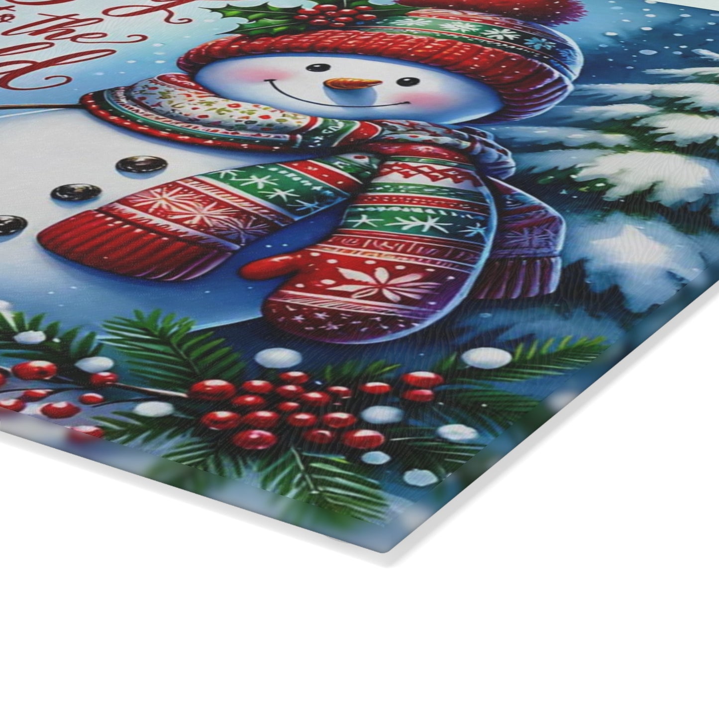 ☃️🎄 Joy to the World Snowman Cutting Board – Festive Cheer for Your Holiday Kitchen ❤️✨