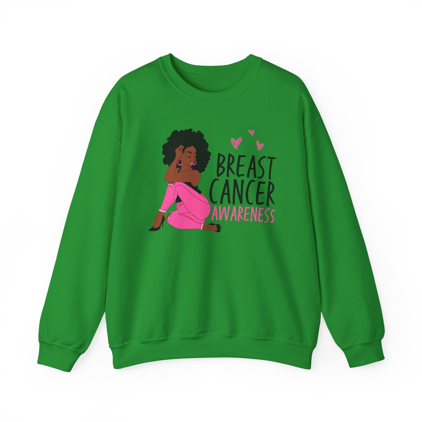 💕✨ Pink Awareness Woman Sweatshirt – Elegant Breast Cancer Support Crewneck