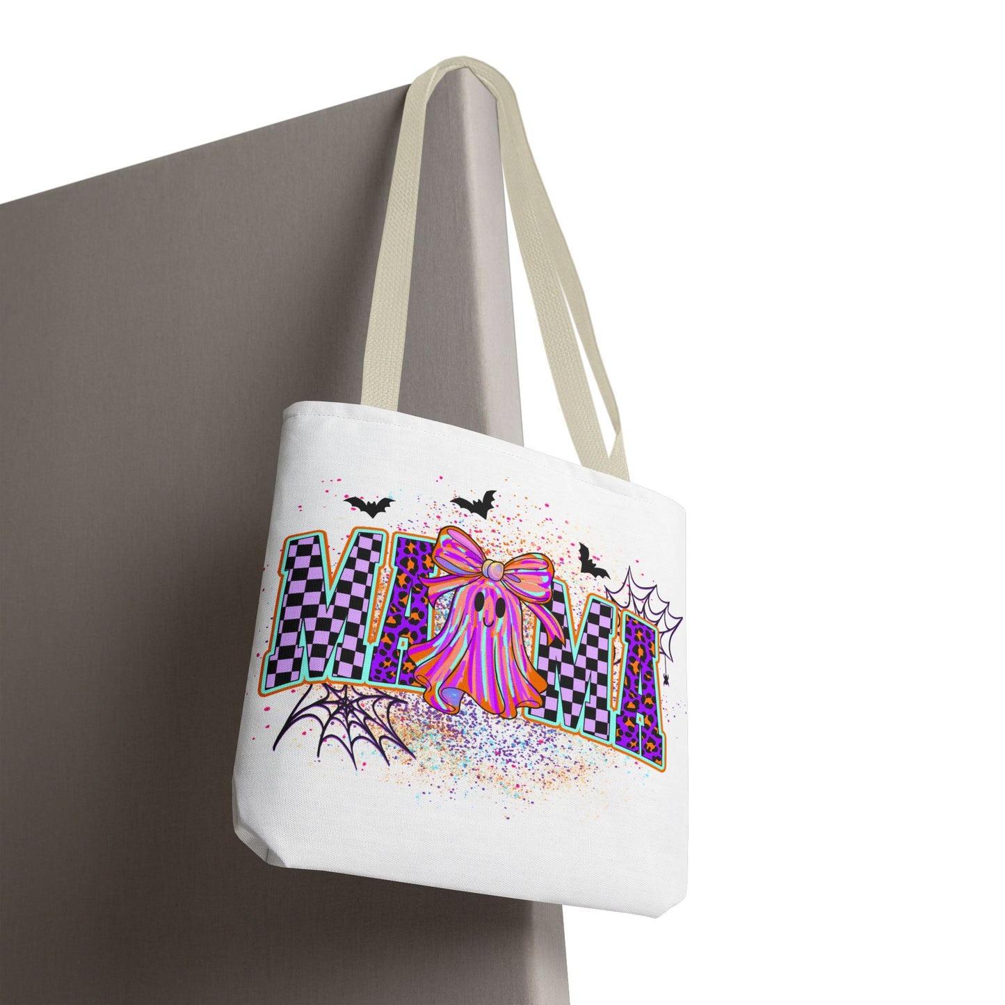 🎃 Colorful Mama Ghost Halloween Tote Bag – Spooky Fun with a Pop of Color 👻👜