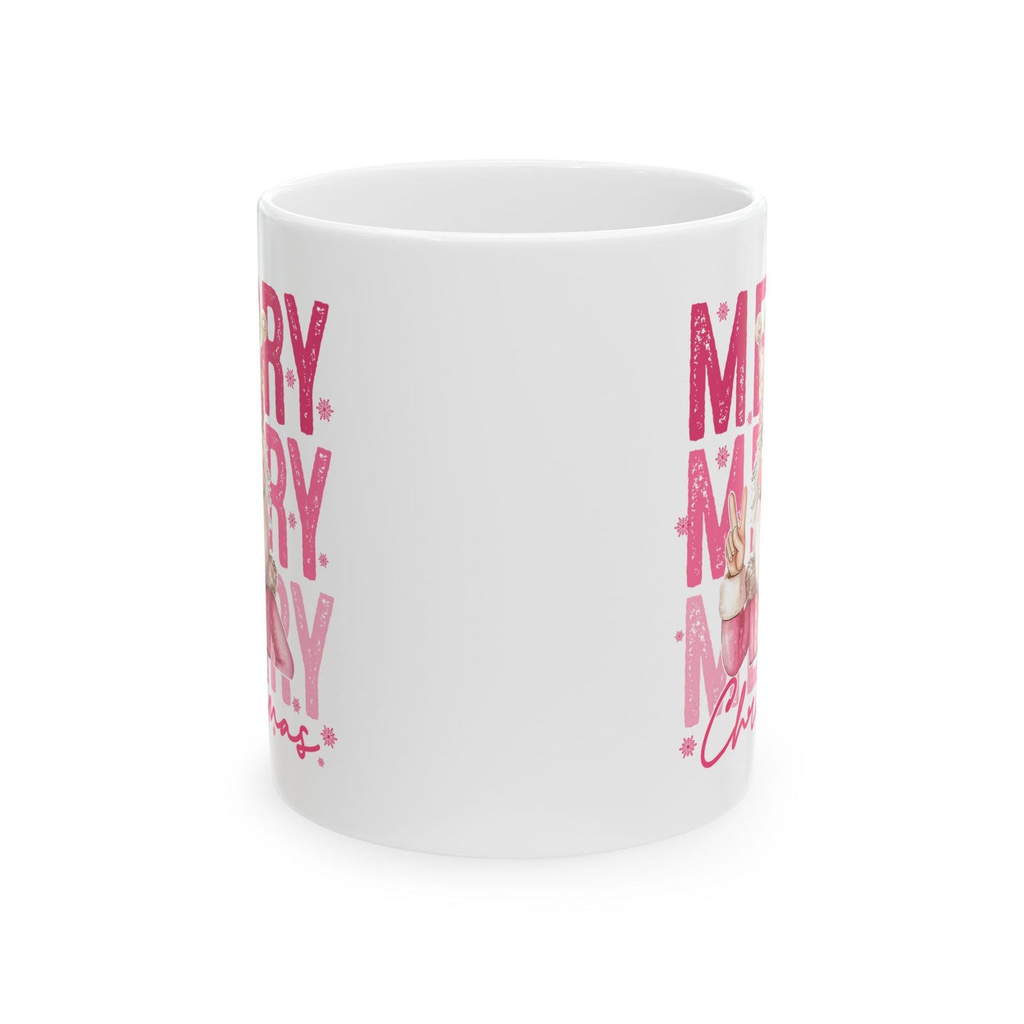 🎅💖 Pink Santa Christmas Mug – Merry Vibes with a Sparkly Twist 🎄✨
