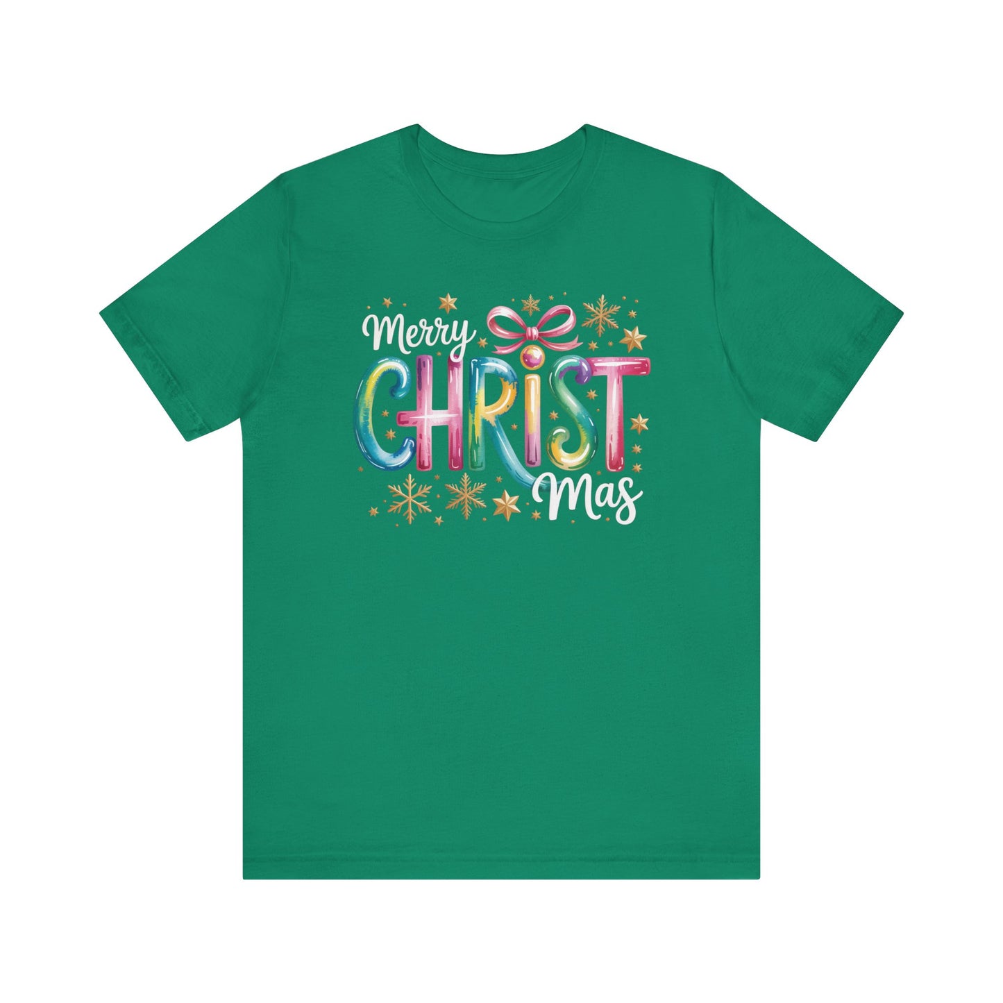 🎄✨ Merry Christmas Glow Lettering T-Shirt – Festive & Bright Holiday Style 🎁🌟