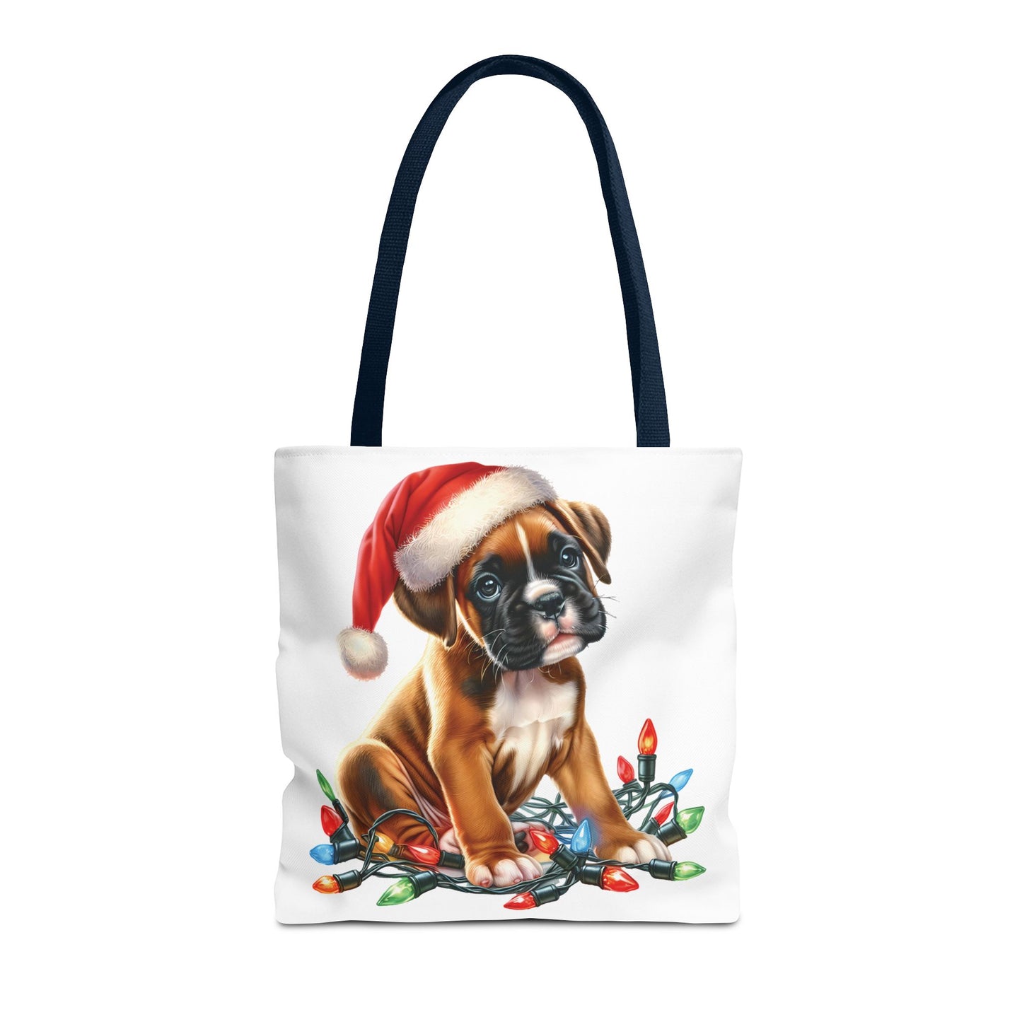👜 Boxer Christmas Lights Tote Bag – Festive Charm for Dog Lovers 🎄