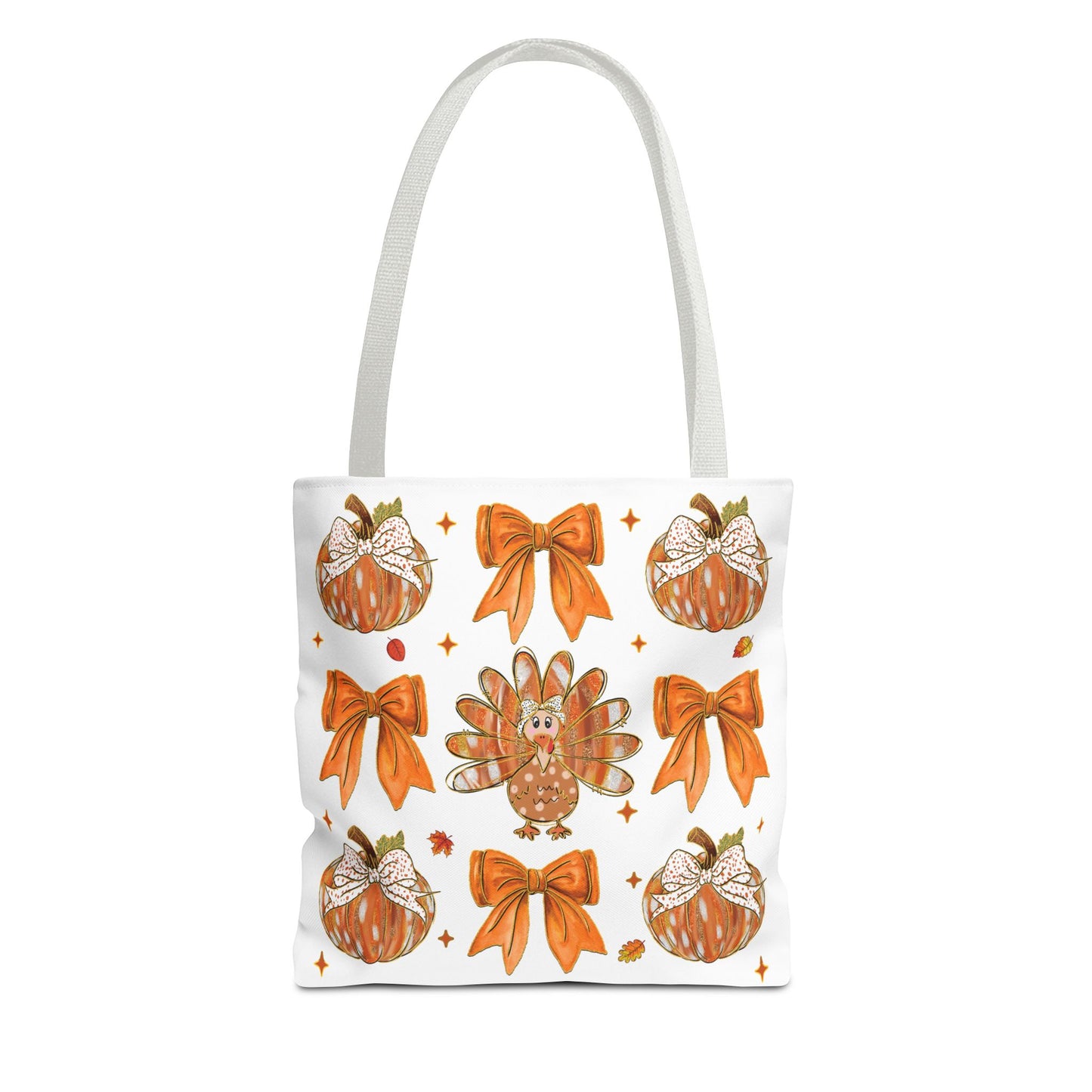 🎀 Girly Bows & Turkey Tote Bag – Cute & Cozy Thanksgiving Style 🦃🧡