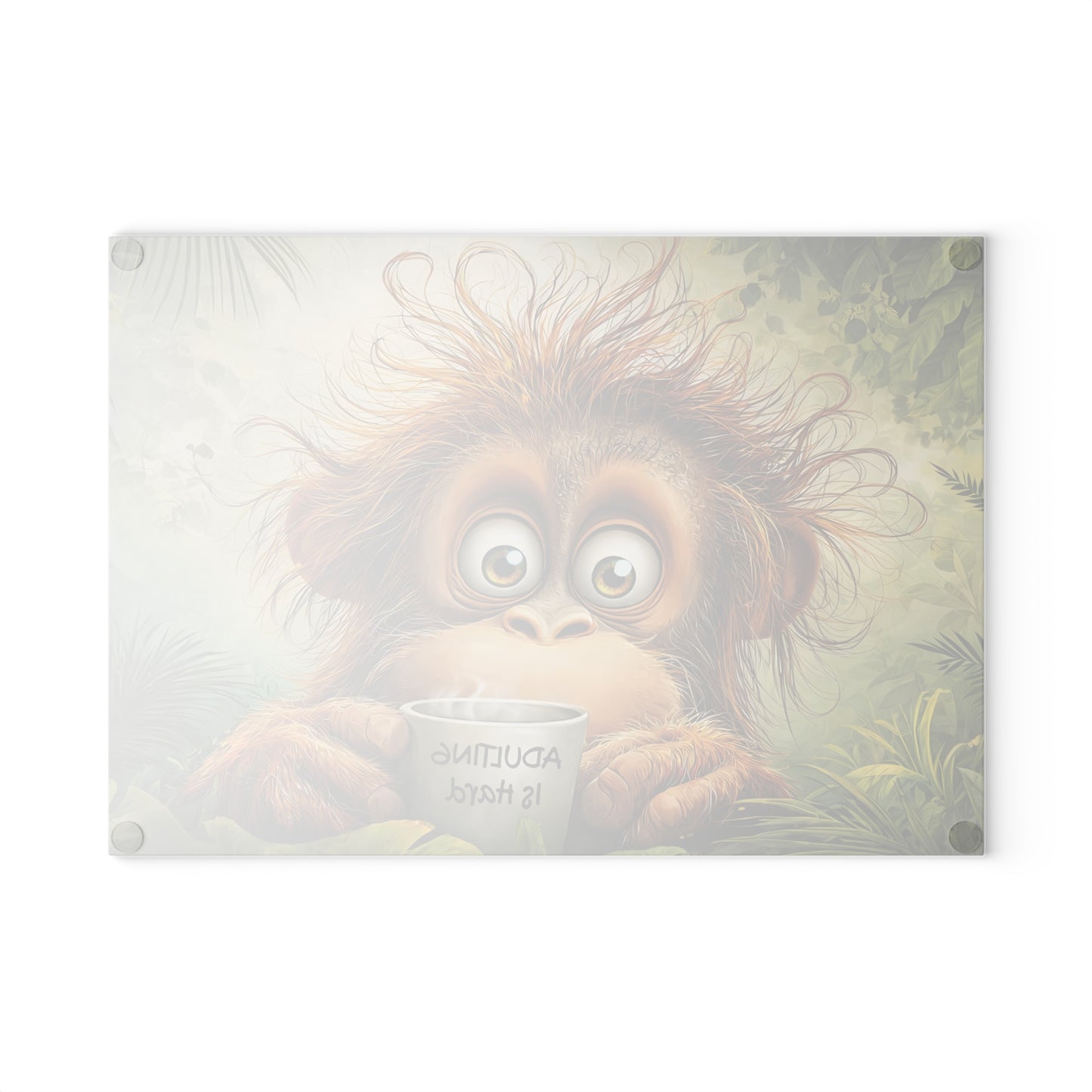 Adulting Is Hard Monkey Glass Cutting Board – Funny Kitchen Art
