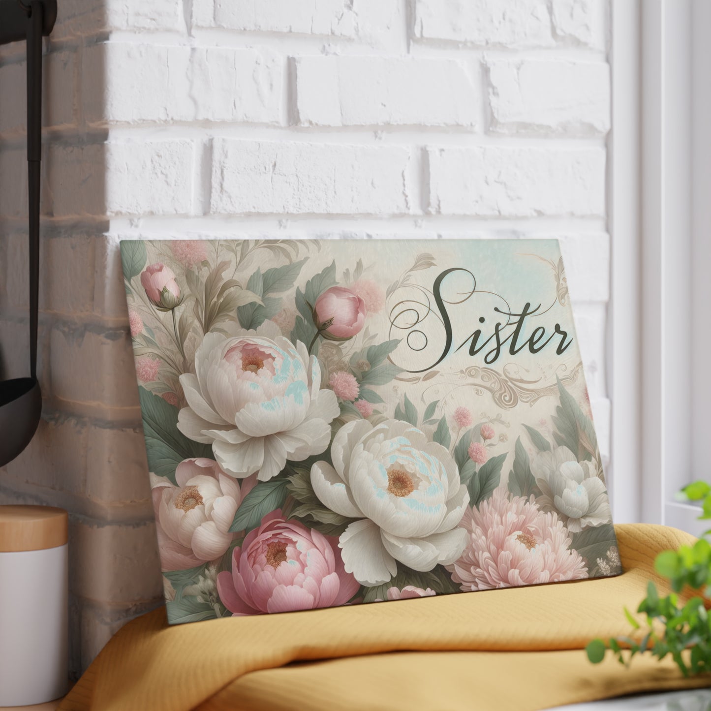 🌸 Sister Floral Cutting Board – Elegant Gift for a Special Sister 🌸