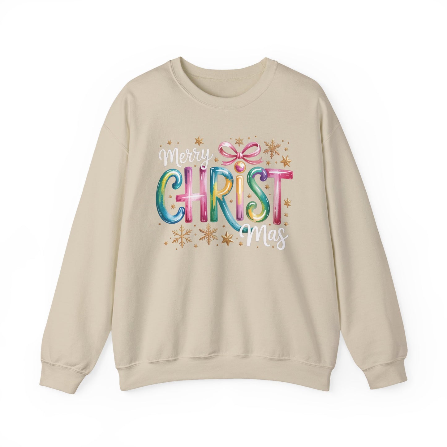 🎄🌈 Merry Christmas Rainbow Sweatshirt – Colorful Holiday Cheer ✨