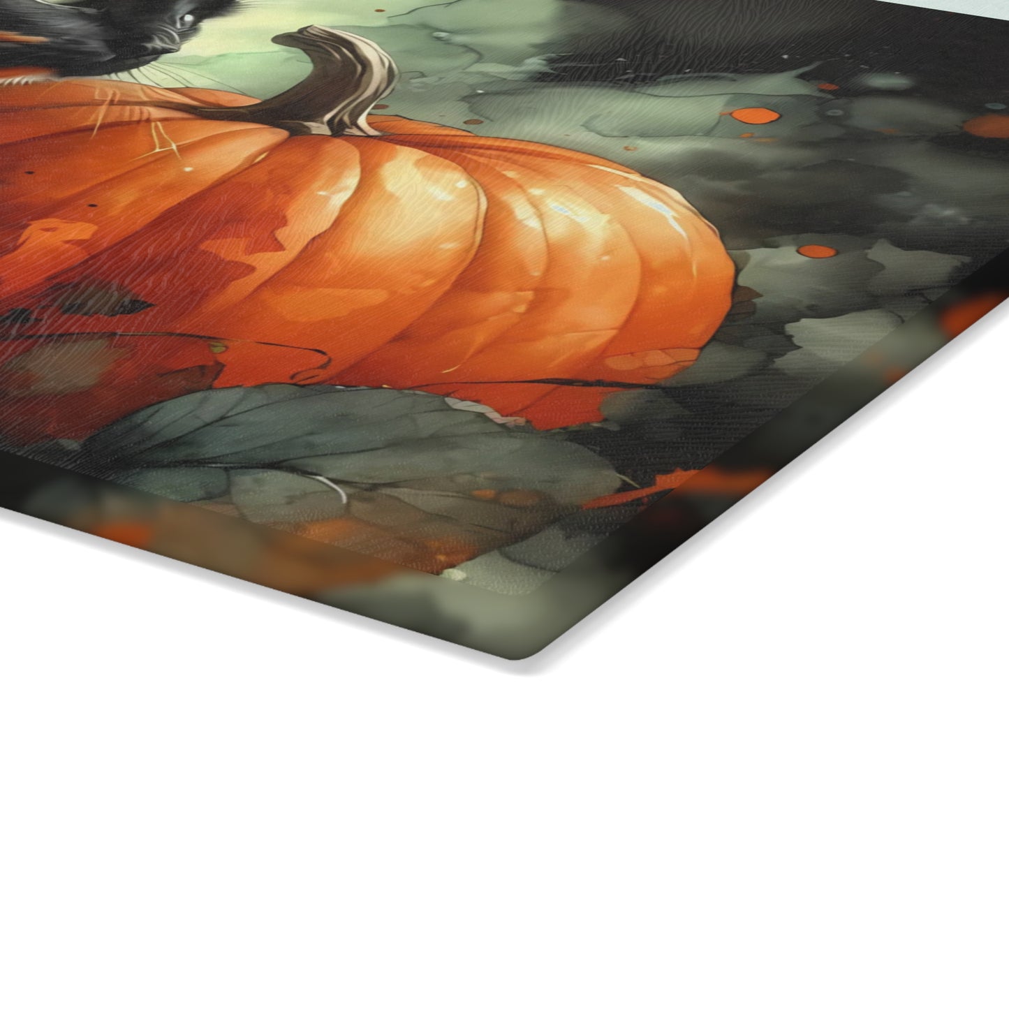 🖤🎃 Spooky Black Cat & Pumpkin Cutting Board – Haunted Elegance for Your Kitchen 🎃🖤