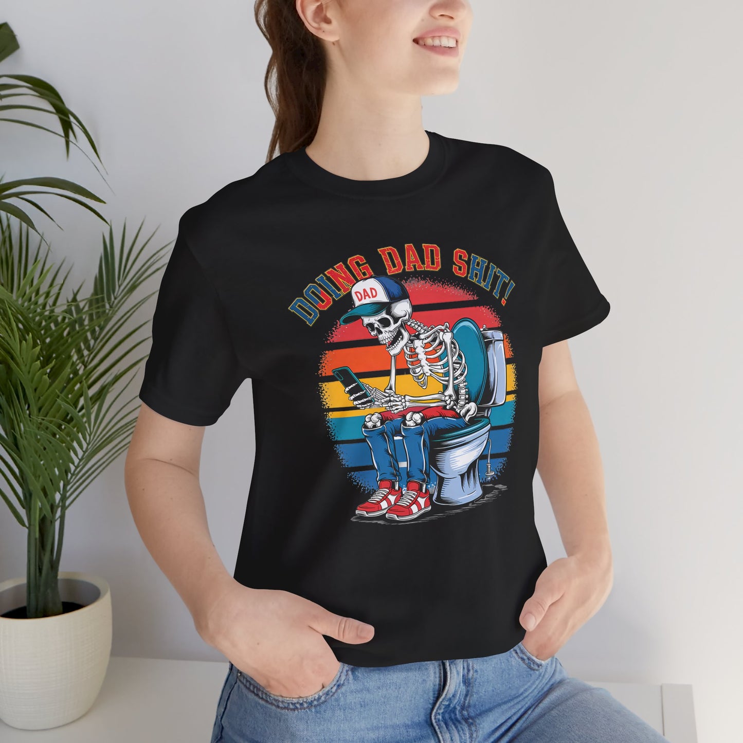 🧻 HACIENDO CABRAS DE PAPÁ | Camiseta gráfica divertida con esqueleto en el inodoro
