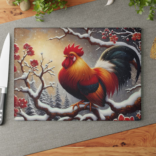 🐓❄️ Winter Rooster Cutting Board – Rustic Charm Meets Seasonal Elegance ❄️🐓