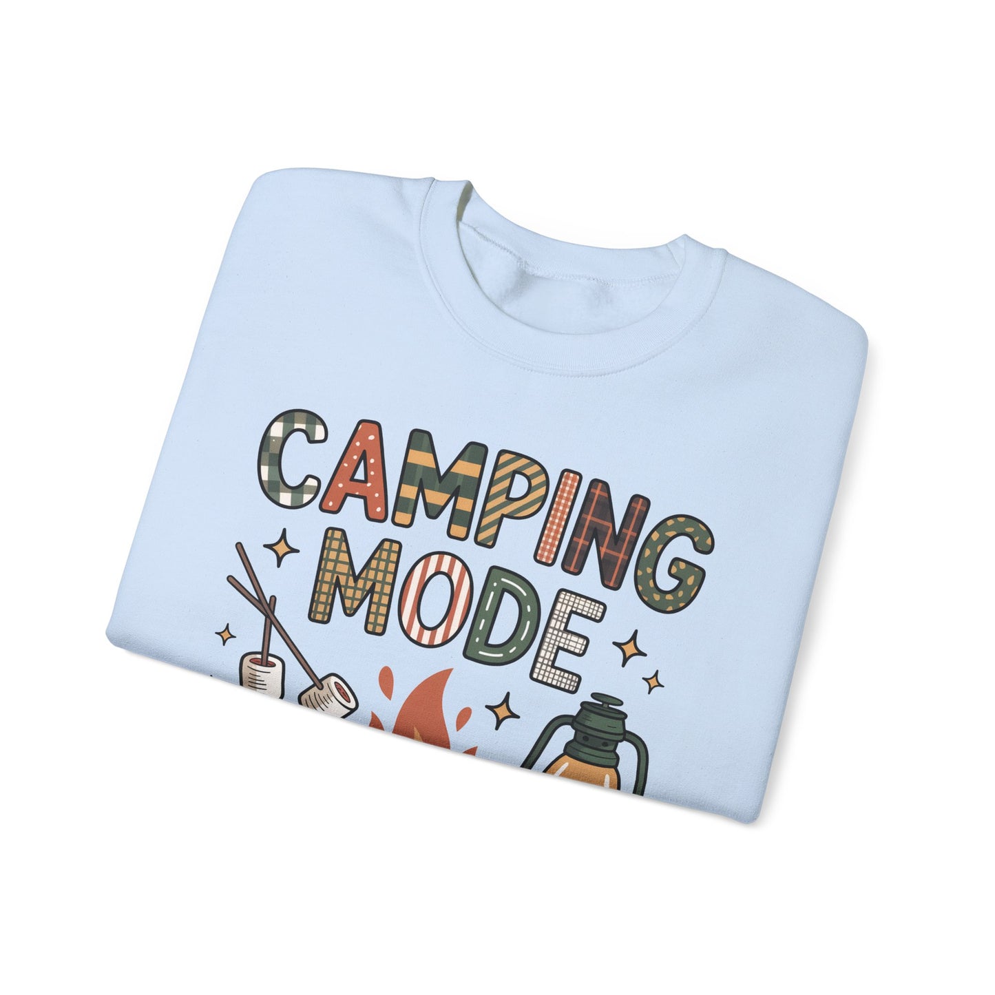 🍂🔥 Camping Mode Sweatshirt – S’mores, Campfires & Cozy Vibes 🏕️☕